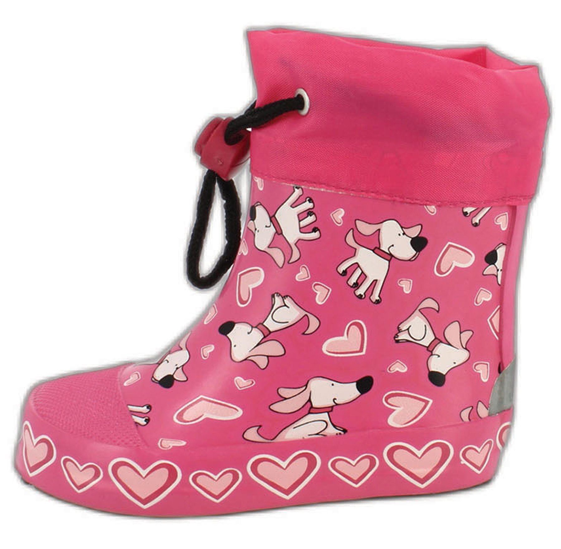 Beck Kleinkinder Gummistiefel Hunde Gummistiefel (lustige Hunde und Herzen, für trockene Füße bei Regen- und Matschwetter) wasserdicht, aus Naturkautschuk, herausnehmbare Einlegesohle