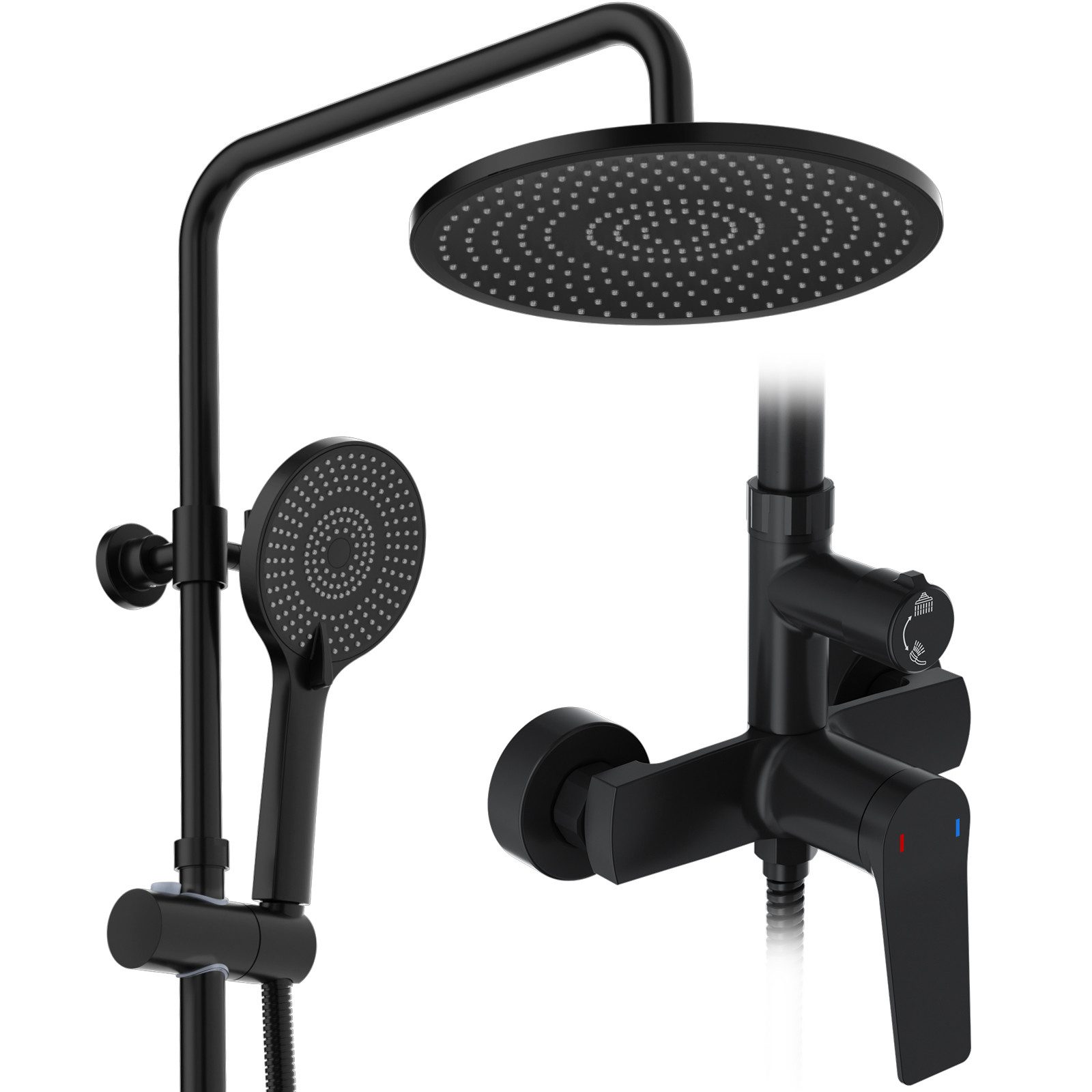 Rainsworth Duschsystem mit Armatur, mit Ablage, 25 X 25 cm Rund Regendusche günstig online kaufen