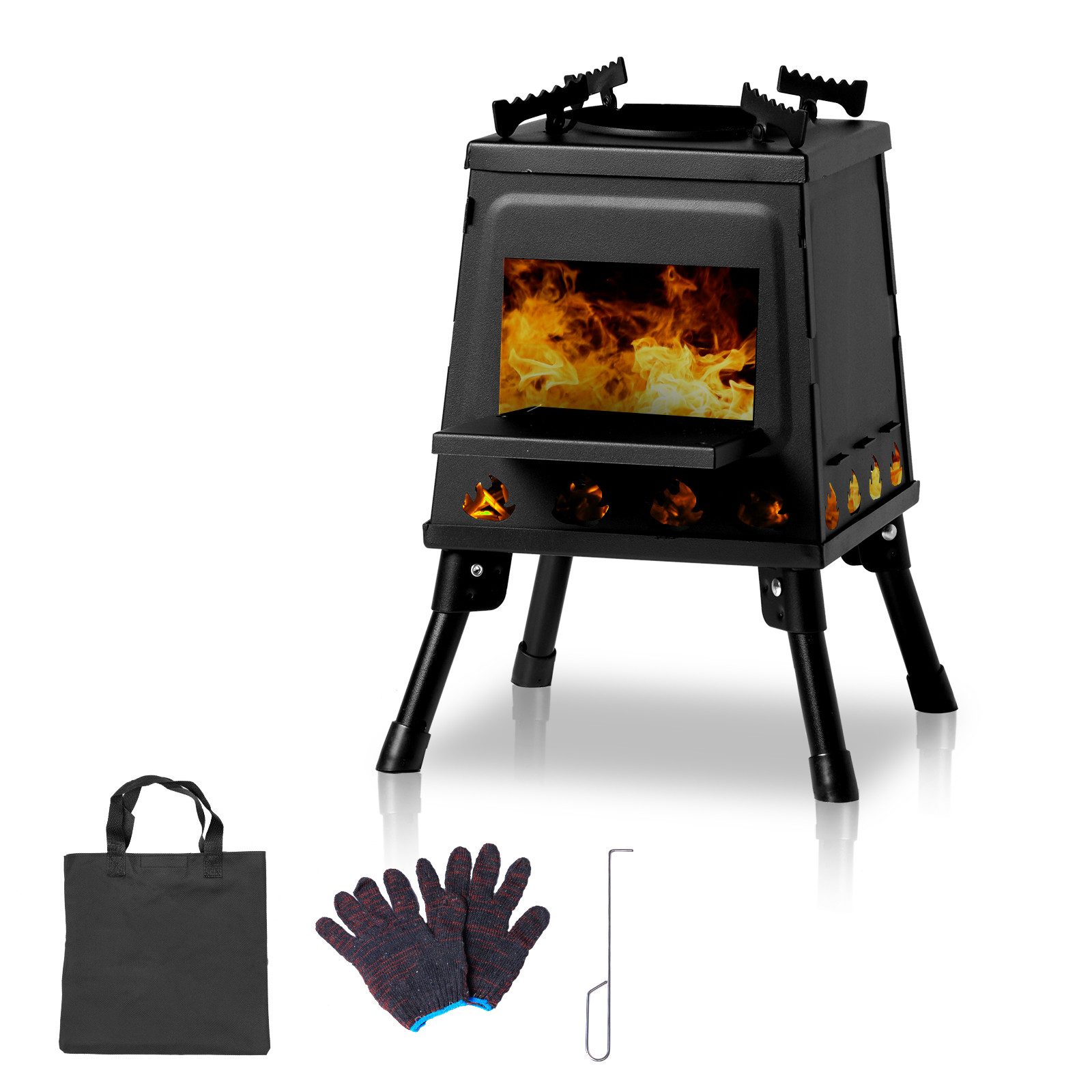 LALAHO Feuerstelle Zeltofen Campingzeltofen Camping Holzofen Gartenofen, Campingofen Werkstattofen Holzofeno outdoor kocher für Camping von LALAHO