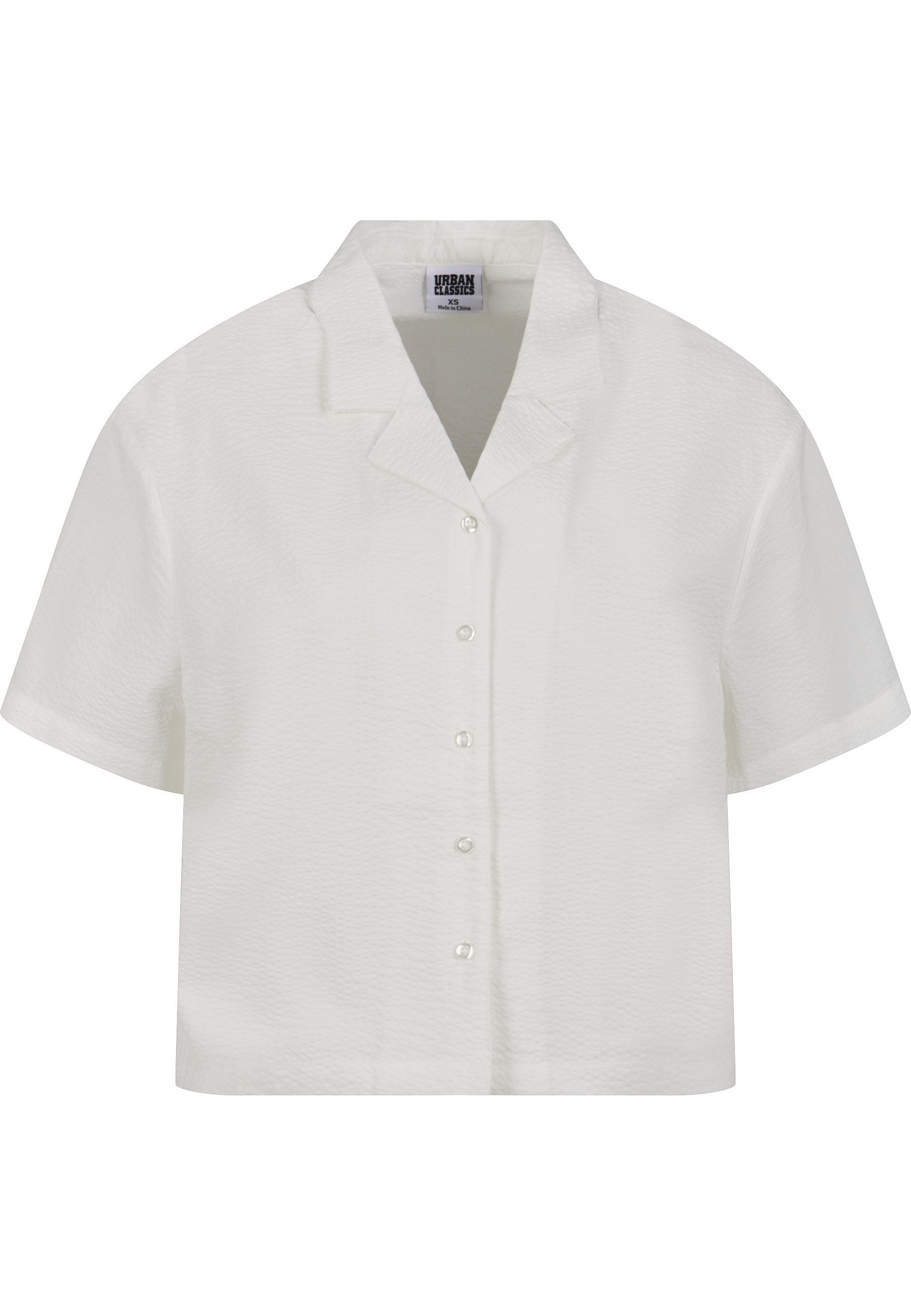 URBAN CLASSICS Langarmhemd Urban Classics Damen Ladies Seersucker Shirt
