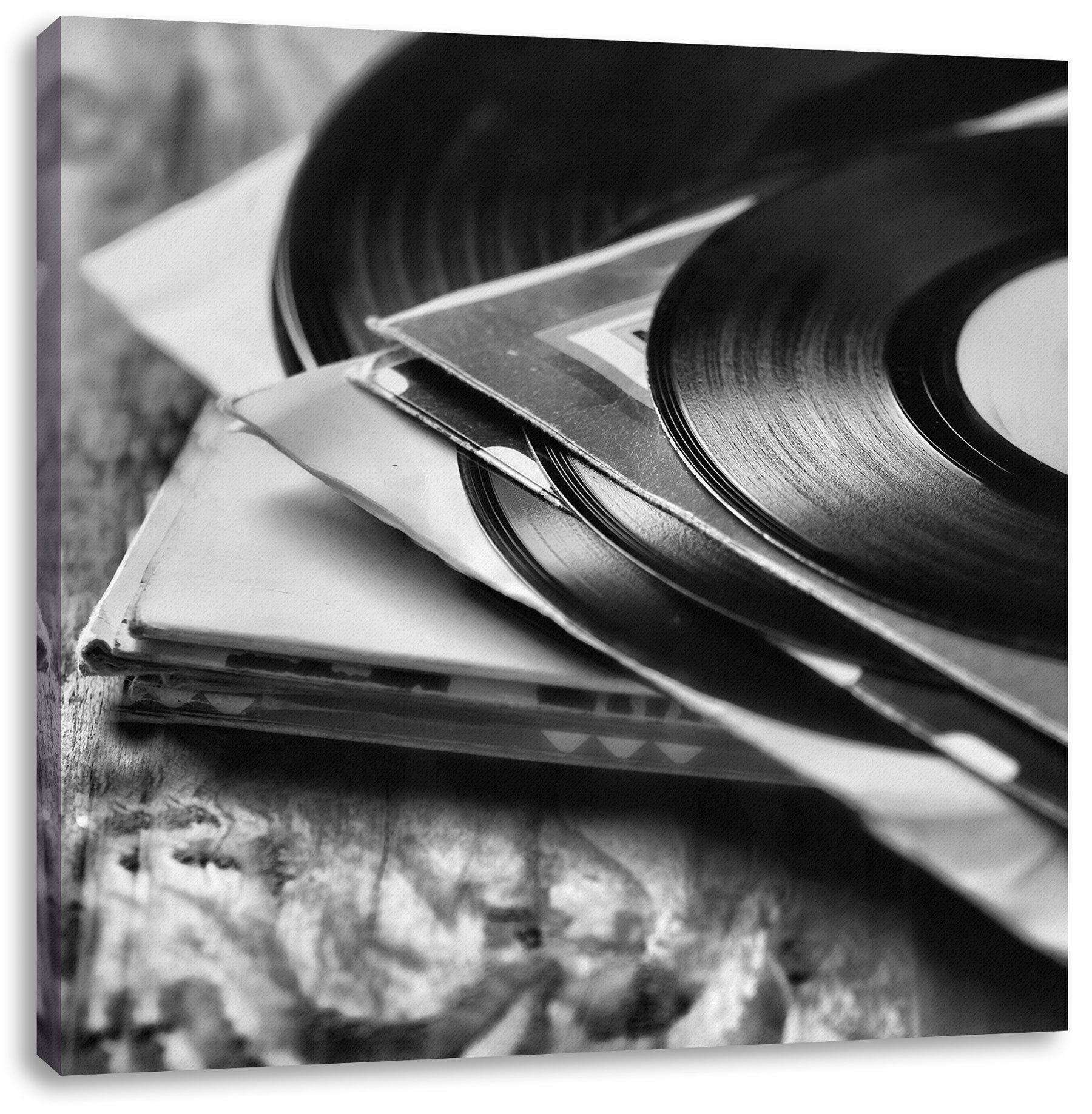 Pixxprint Leinwandbild Leinwandbild bespannt, Schallplatte, (1 Mixtape, fertig DJ St), Zackenaufhänger Schallplatte, DJ, Mixtape, inkl