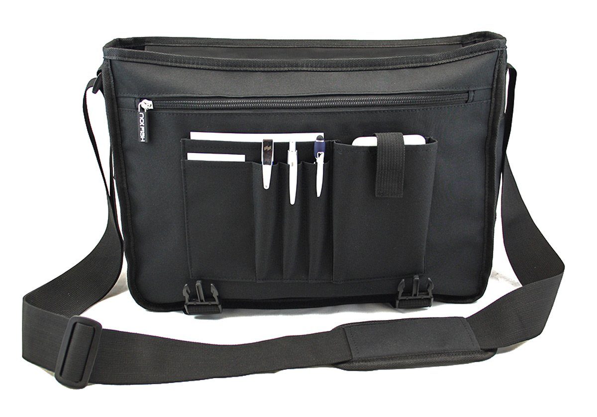 NO FISH Laptoptasche Laptoptasche Schultertasche Sail XL Zahl blau, recycling Segeltuch