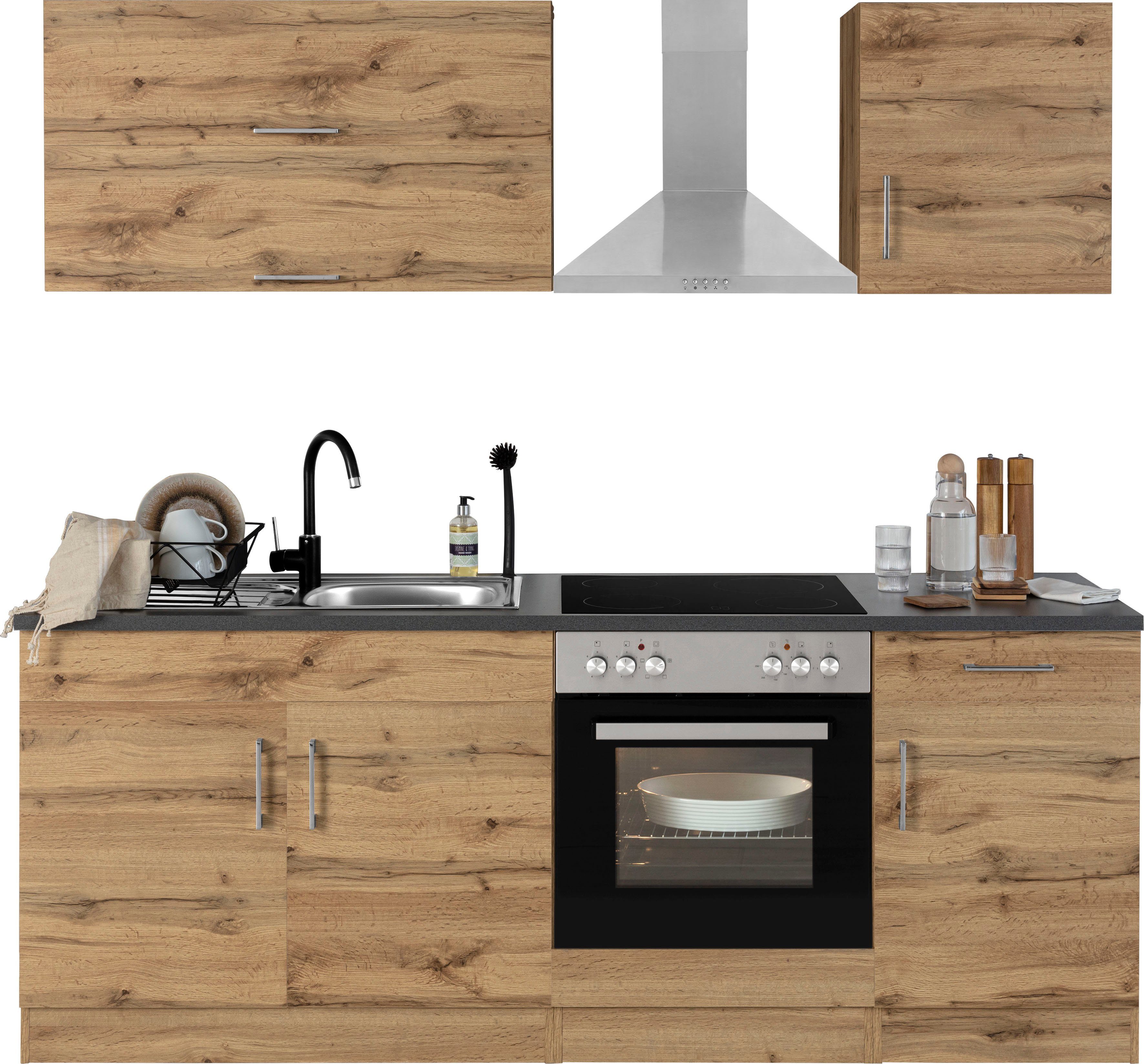 KOCHSTATION Küchenzeile KS-Colmar, mit E-Geräten, Breite 210 cm. Reduzierter Preis € 1.456,99. Unverbindliche Preisempfehlung € 2.119,00