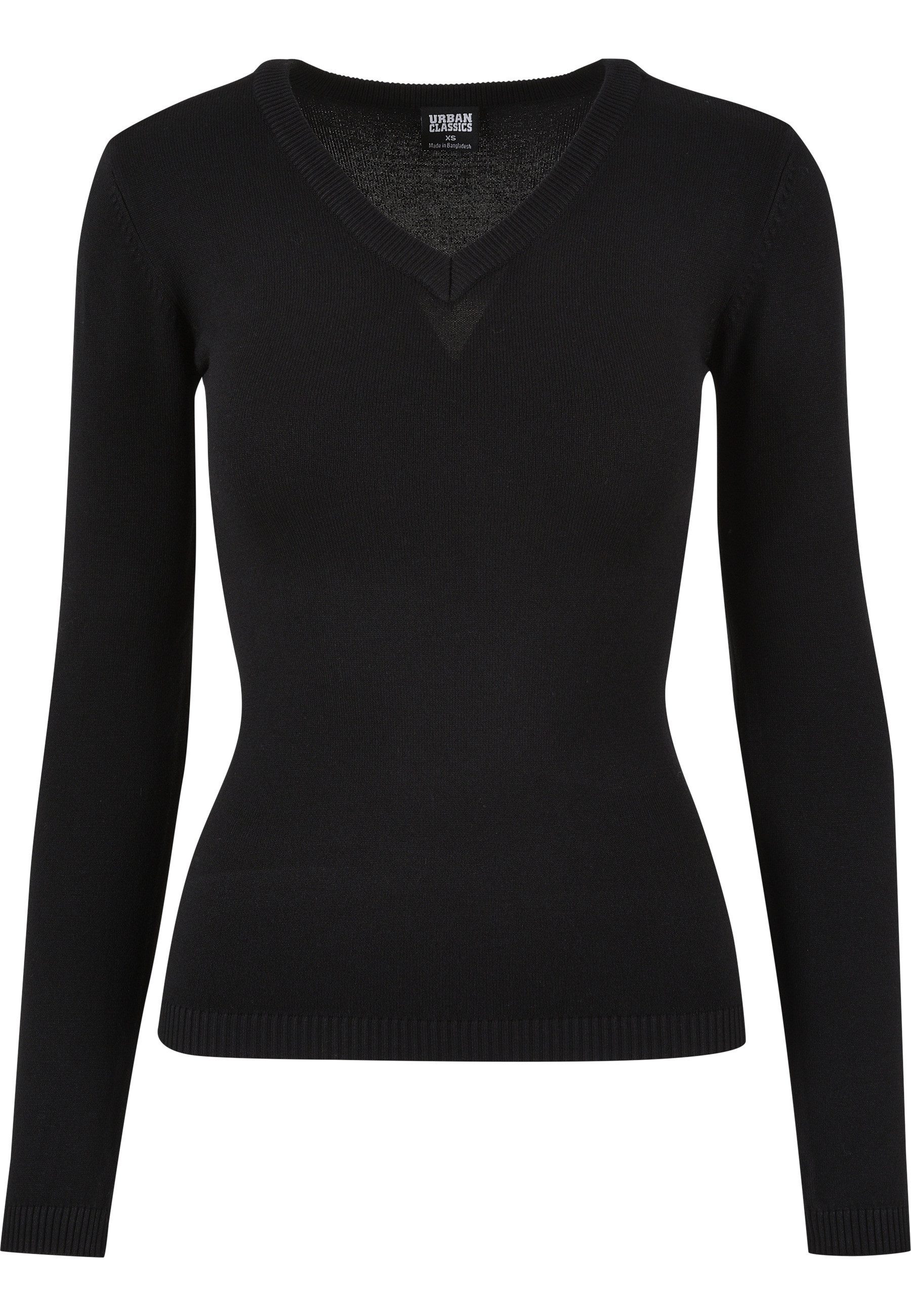 Rundhalspullover Urban Classics Damen Ladies Knitted V-Neck Sweater