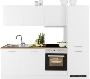 HELD MÖBEL Küchenzeile Kehl, mit E-Geräten, 240cm, inkl. Kühl/Gefrierkombination und Geschirrspüler
