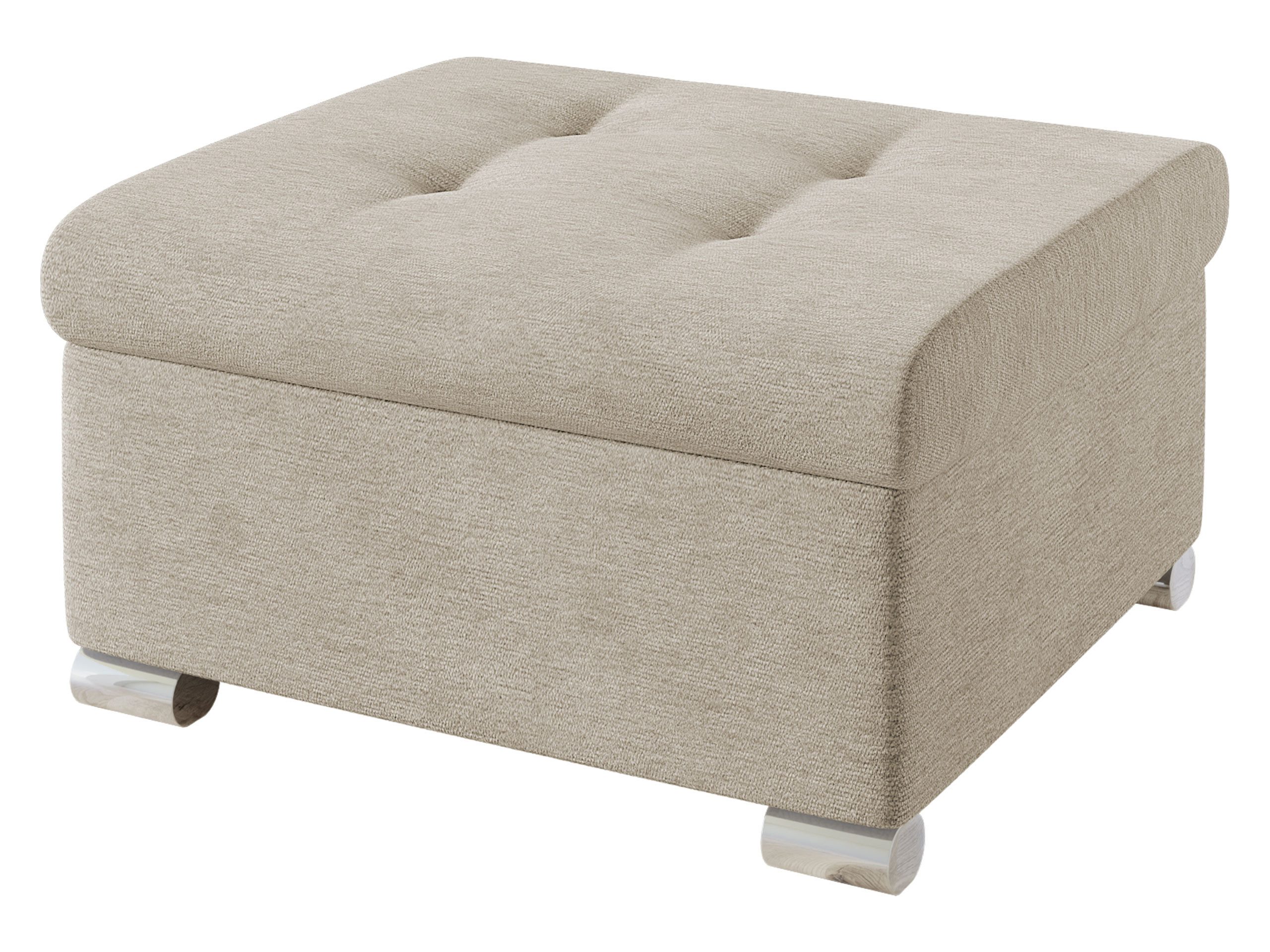 MIRJAN24 Polsterhocker Niko Klein, Silber Füße, 70x68x41 cm