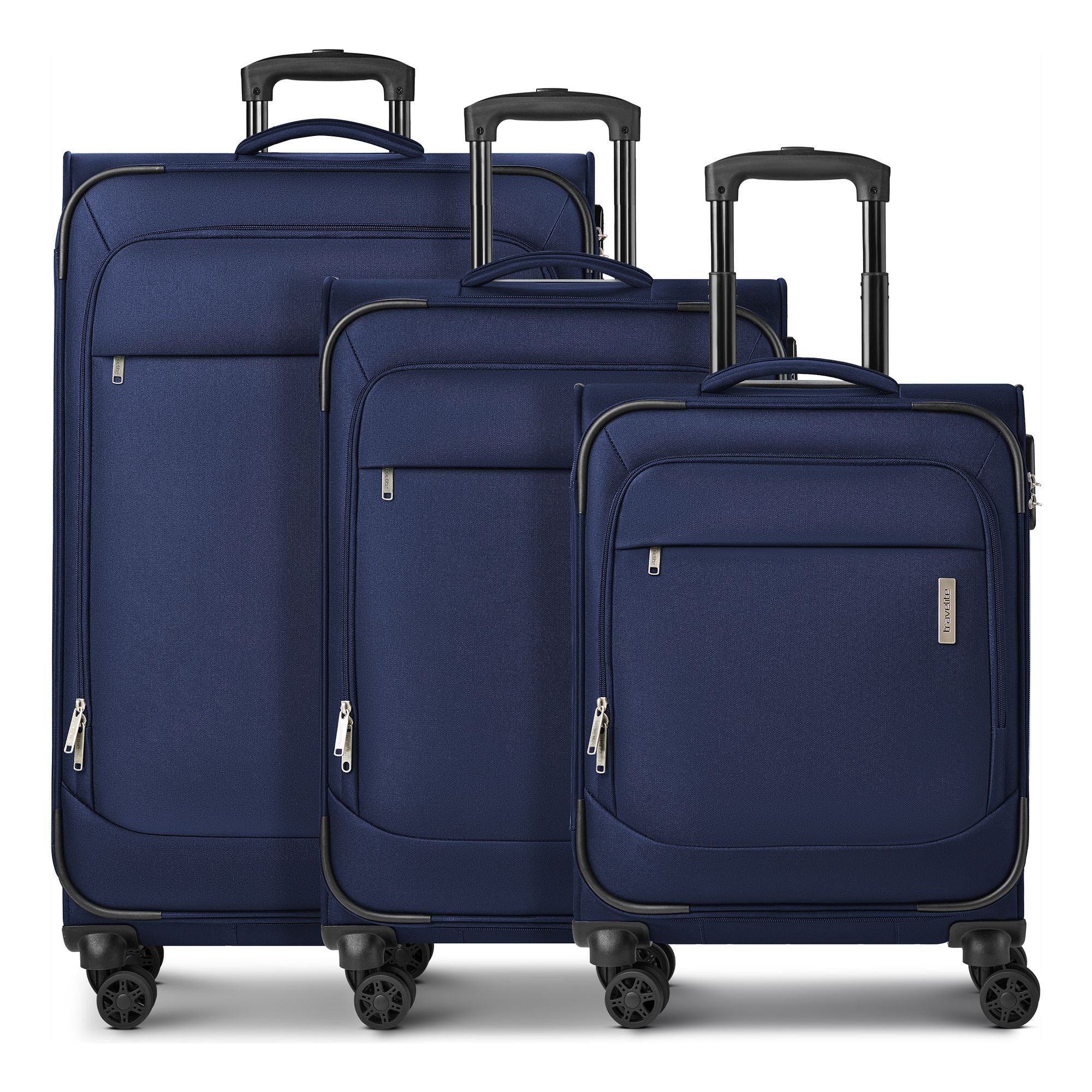 travelite Trolleyset Priego, 4 Rollen, (3-teilig, 3 tlg), Polyester