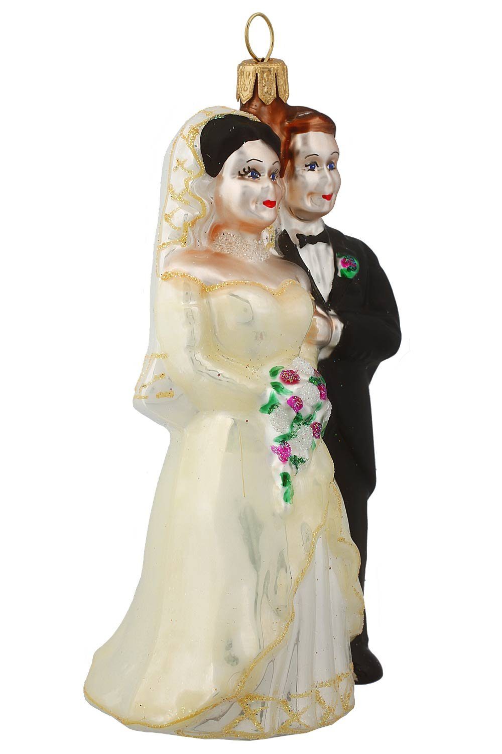 - Brautpaar, handdekoriert mundgeblasen Christbaumschmuck Hamburger Weihnachtskontor