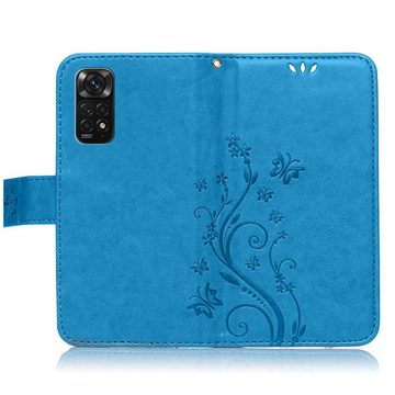 Numerva Handyhülle Bookstyle Flower für Xiaomi Redmi Note 11/Note 11s, Handy Tasche Schutzhülle Klapphülle Flip Cover mit Blumenmuster