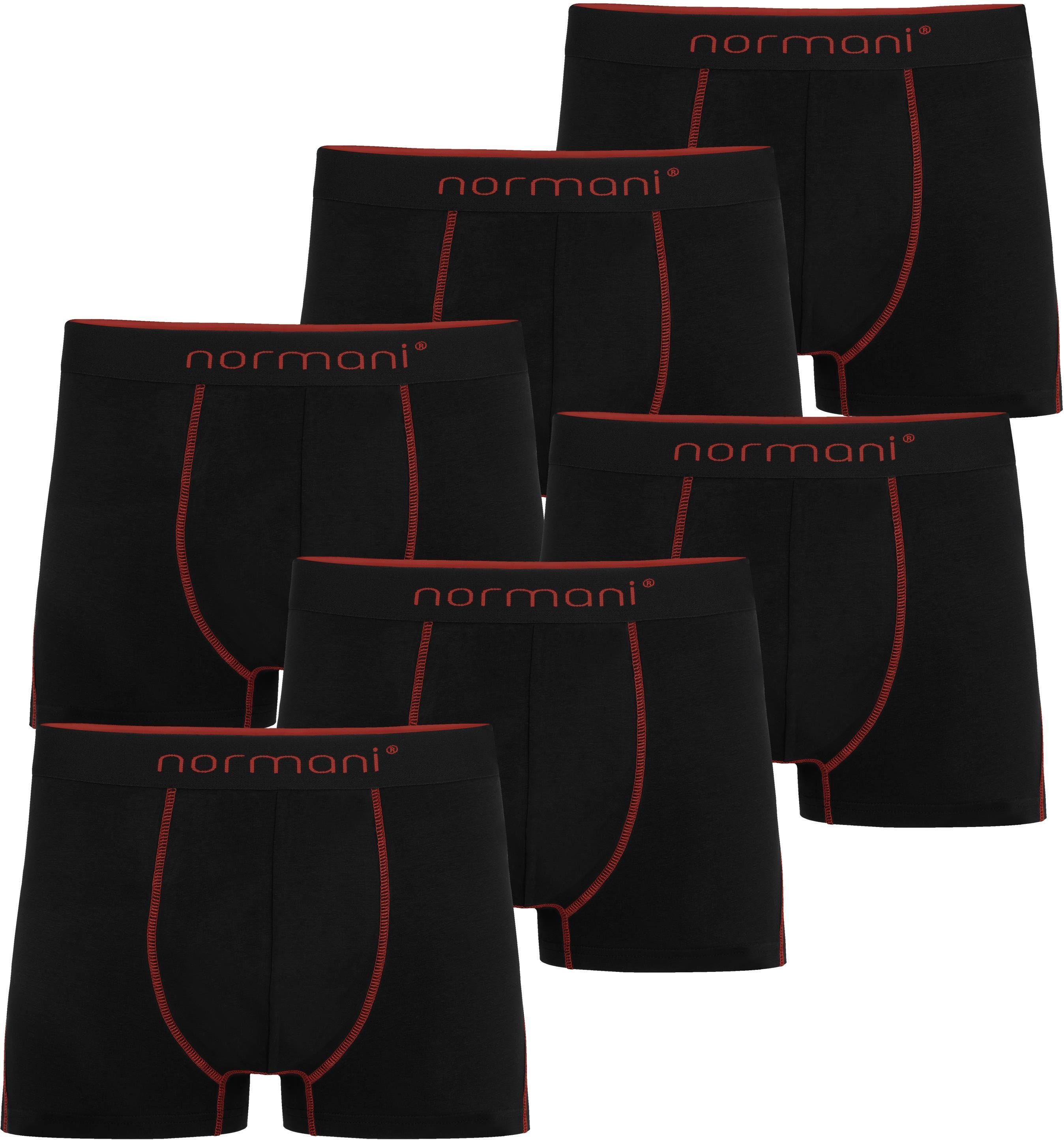 normani Boxershorts 6 Herren Baumwoll-Boxershorts Unterhose aus atmungsaktiver Baumwolle für Männer Rot