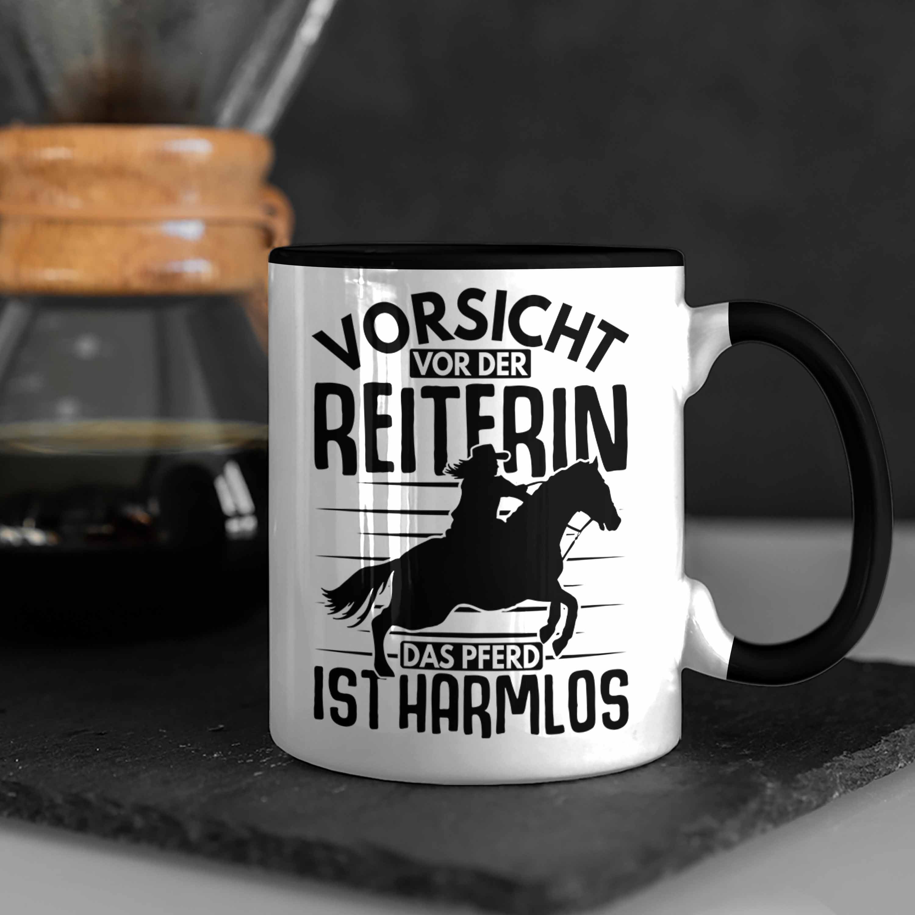 Reiterin Geschenk Vor Vorsicht - Lustige Geschenkidee Tasse Tasse Pferde Mädchen Sprüche Schwarz Trendation Reiterin Reiter Trendation Der