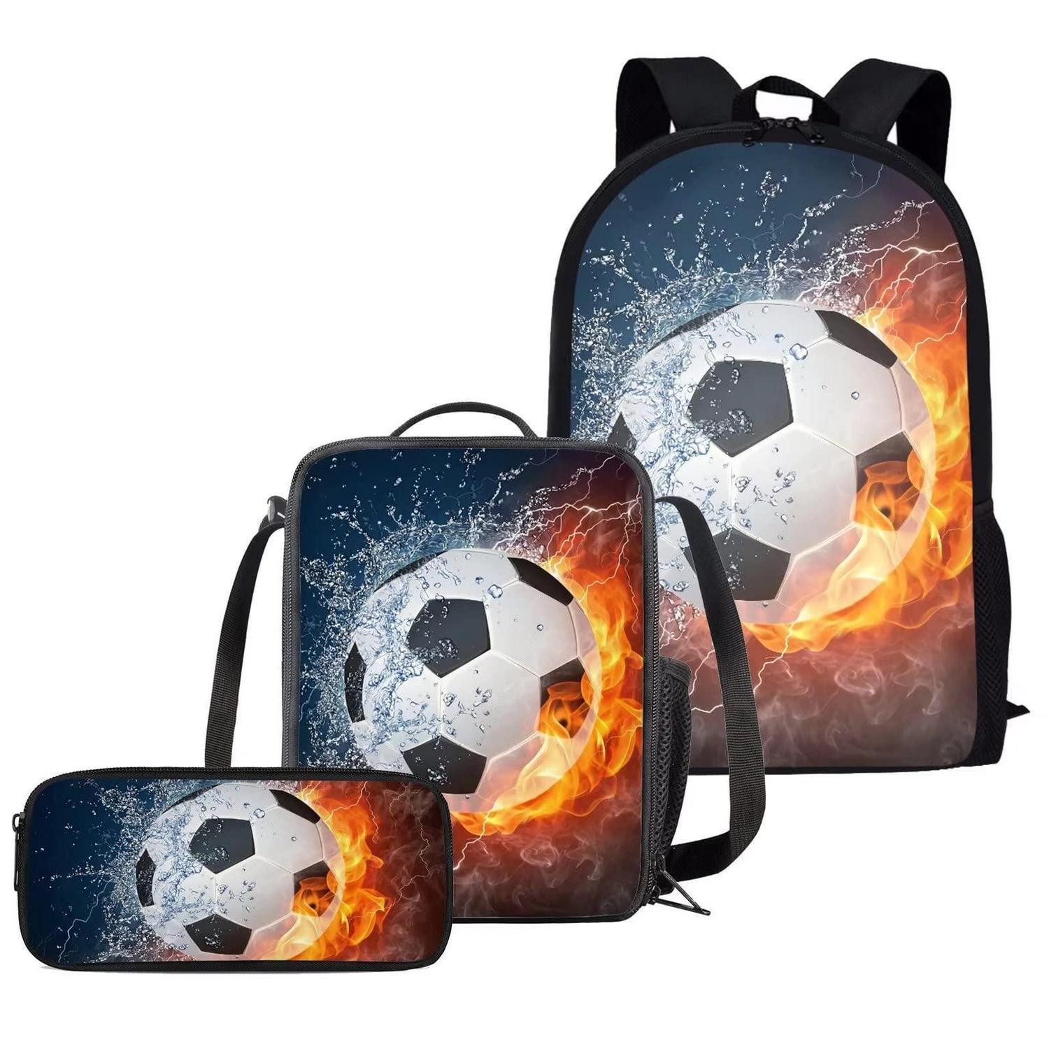 LuxusKollektion Schulranzen Schultaschen Set 3-teilig Fußball Design