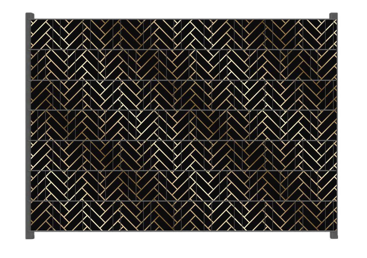 Wallario Sichtschutzstreifen Elegantes Fischgrätmuster, für Stabmattenzäune geeignet