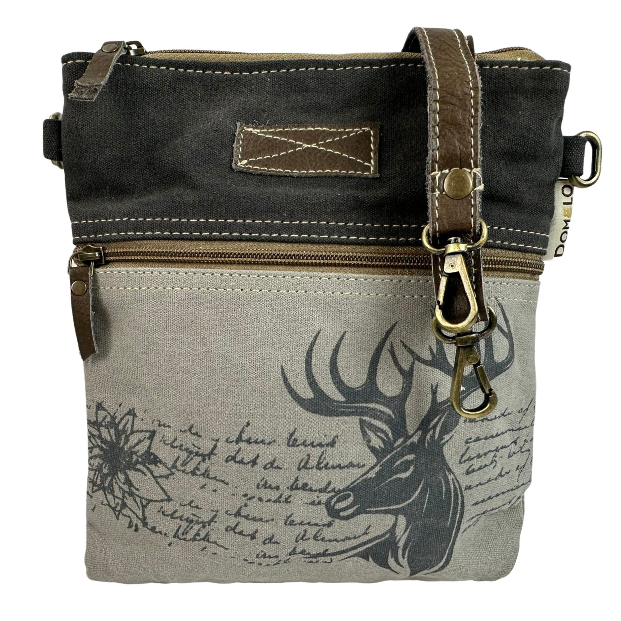 Domelo Trachtentasche Domelo Trachtentasche Canvas & Leder Umhängetasche Hirsch