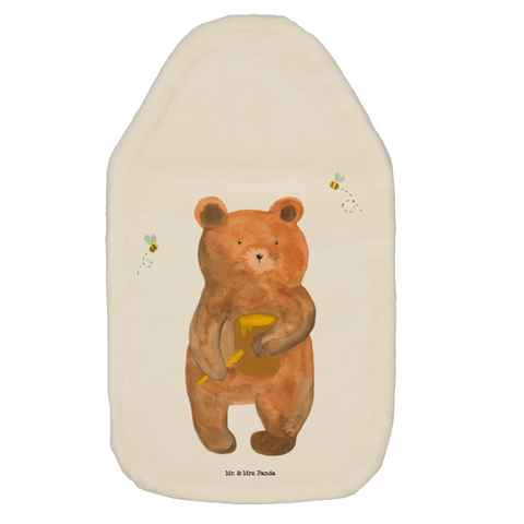 Mr. & Mrs. Panda Wärmflasche Bär Honig - Weiß - Geschenk, Kinderwärmflasche, Teddy, Liebe, Körnerk, (1-tlg), Weicher Bezug