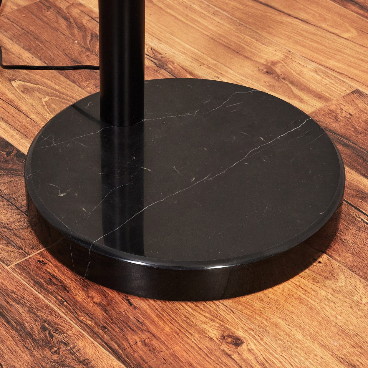 hofstein Stehlampe Stehlampe aus Metall in Schwarz/Klar im Retro/Vintage-Design, verstellbare Stehleuchte mit Marmorfuß und Schalter am Gehäuse, E14