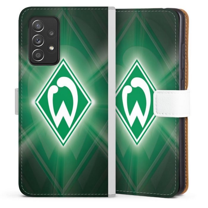 DeinDesign Handyhülle SV Werder Bremen Offizielles Lizenzprodukt Wappen Werder Bremen Laser Samsung Galaxy A52s 5G Hülle Handy Flip Case Wallet Cover