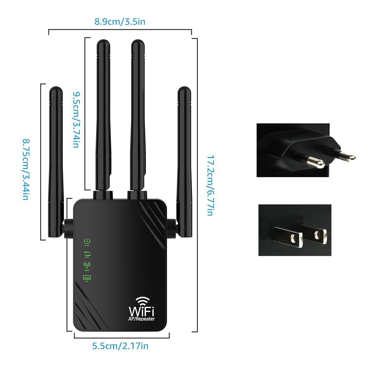 WLAN 5GHz Repeater & Verstärker Dual-Band WLAN WiFi 1200Mbit/s 7Magic Verstärker Internet 2.4GHz WLAN-Repeater,
