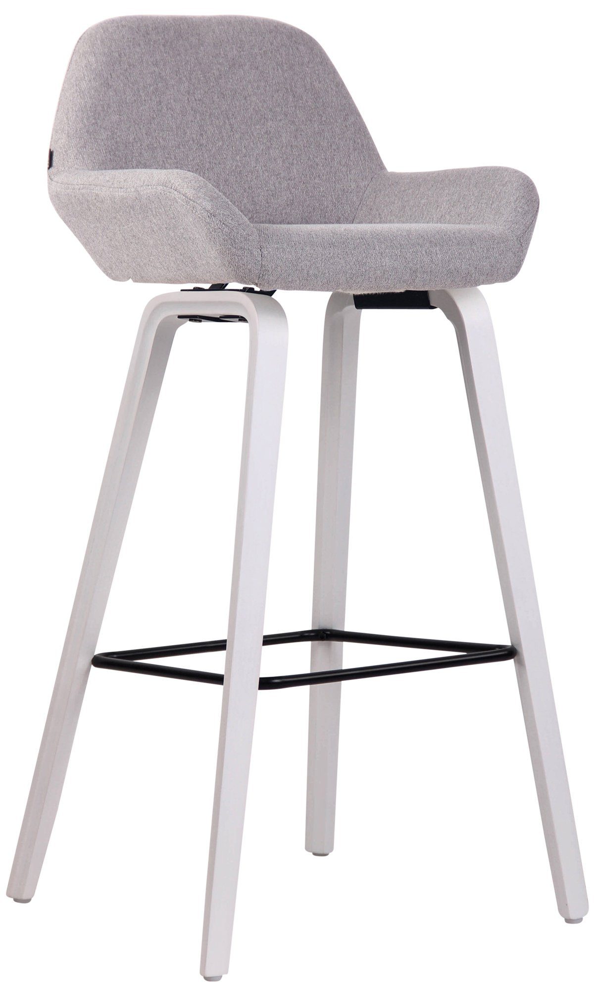 Barhocker Barhocker Newnan Stoff 4-Fuß Gestell weiß (eiche)