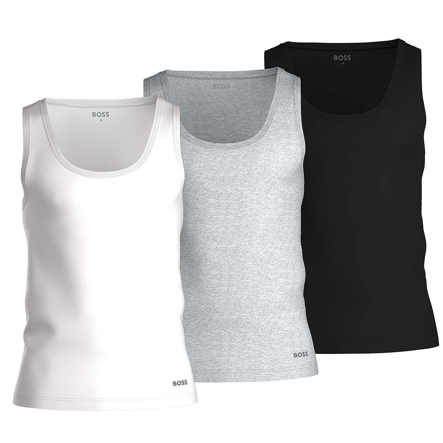 BOSS Unterhemd »Pure Cotton« (Packung, 3-St., 3er-Pack) Tank Top Achselhemd  Rundhals Ausschnitt Regular Fit aus reiner Baumwolle im Dreierpack (Neues  Modell)