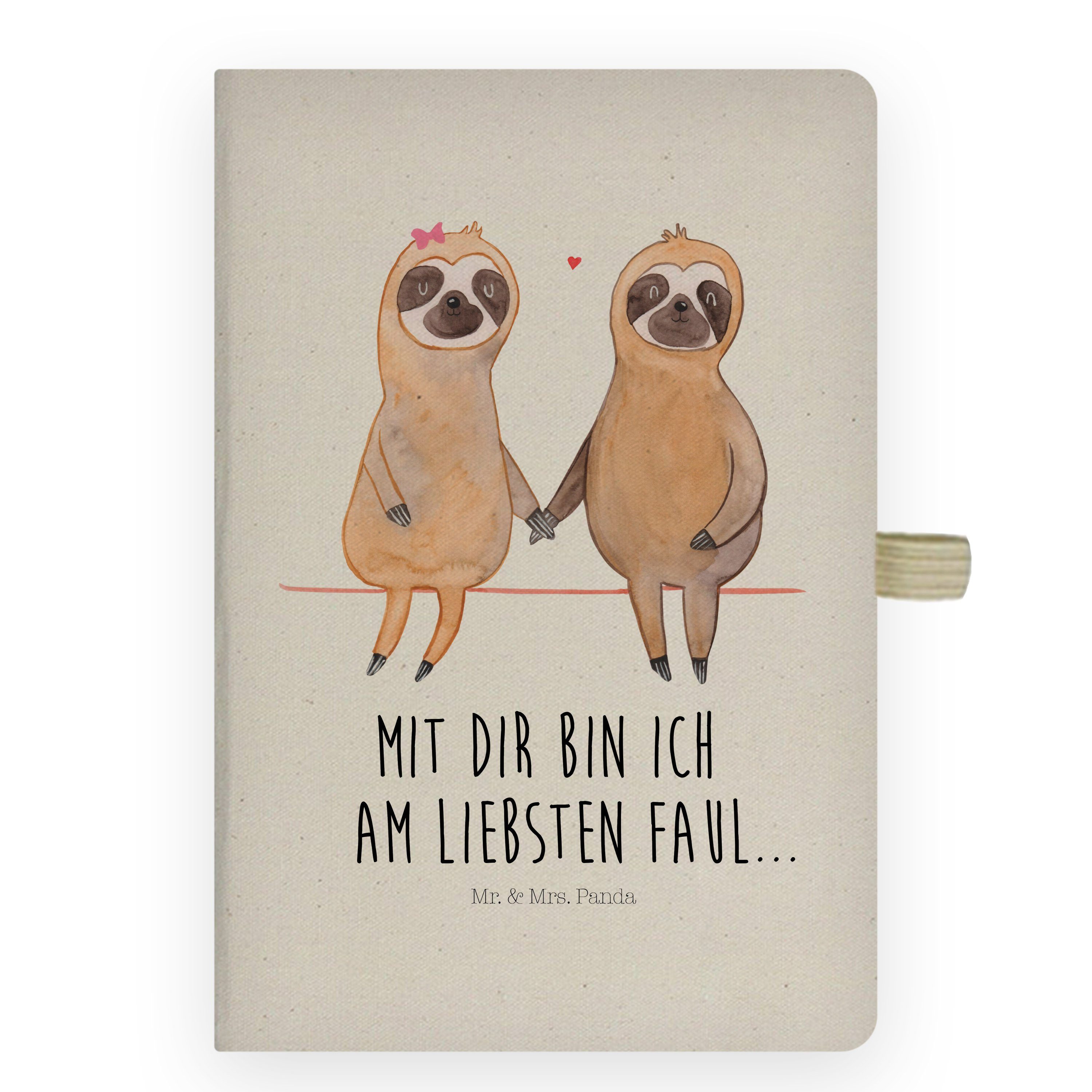 Mr. & Mrs. Panda Notizbuch Faultier - Pärchen Klad Panda Notizblock, - Transparent Geschenk, Mrs. Mr. & verliebt