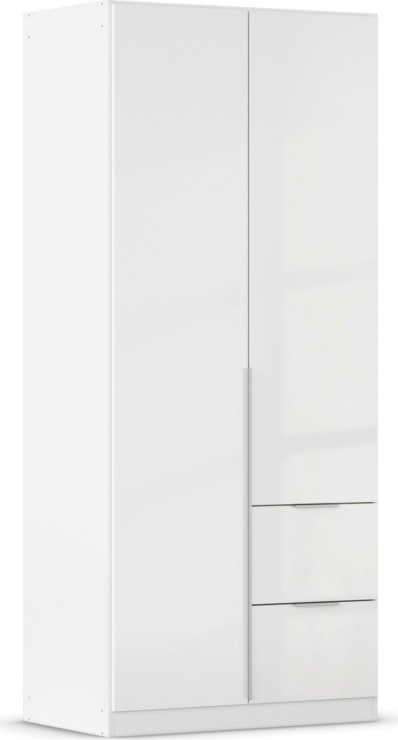 OTTO home Drehtürenschrank Kleiderschrank Schrank Garderobe AGORDO mit Dekor- oder Hochglanzfront (in zwei Griff-Farben, Breite 91 cm) mit Außenschubkästen, Serie in 7 Breiten und 2 Höhen MADE IN GERMANY