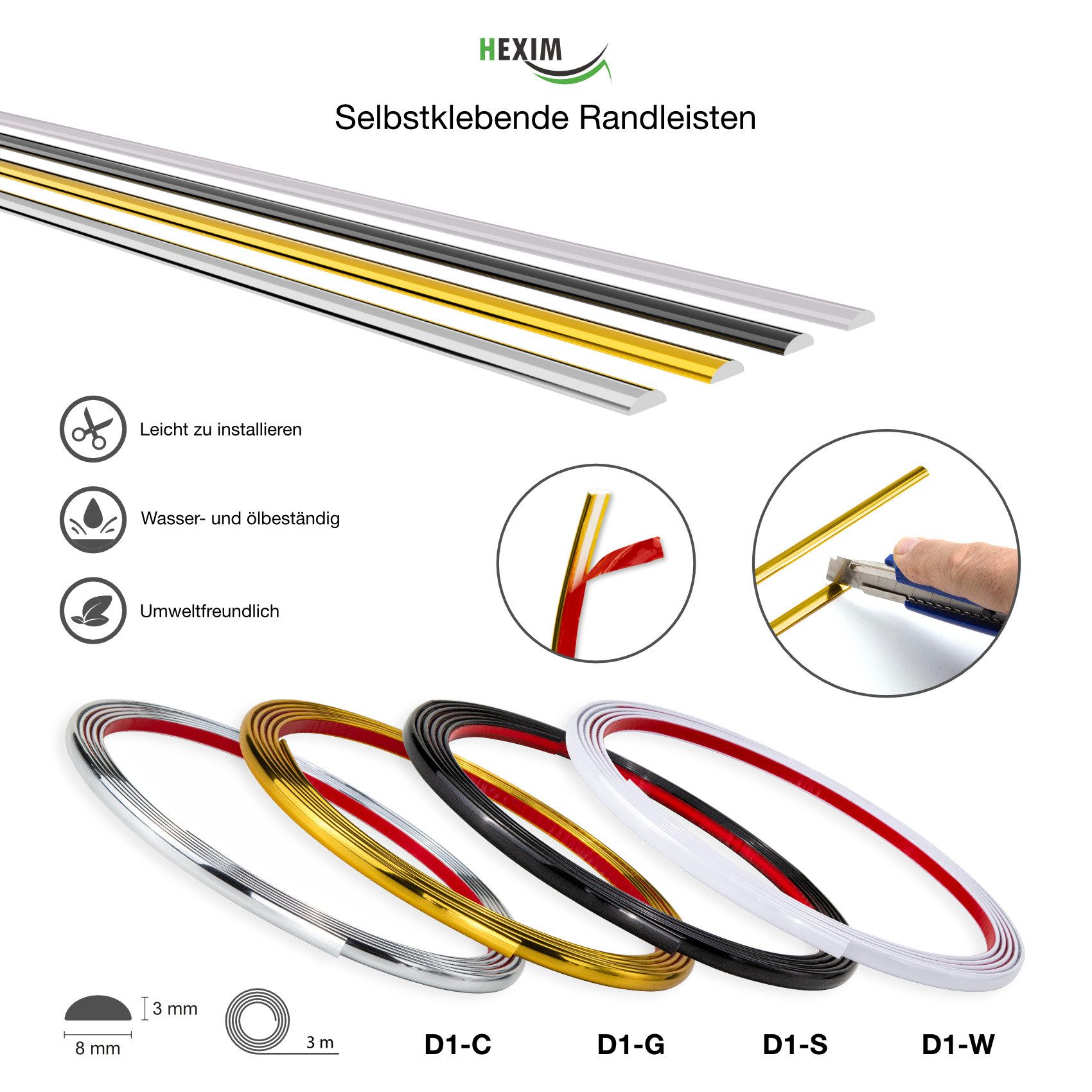 Hexim Isoliertapete, (selbstklebende flexible Zierleiste 3M günstig online kaufen