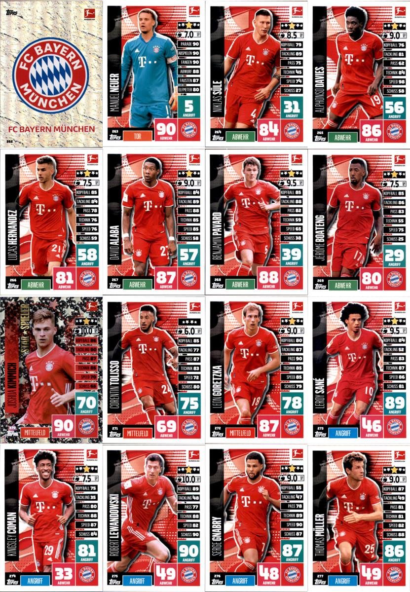 Topps Sammelkarte Topps Match Attax - 2020/21 - Mannschaftspaket - FC Bayern München