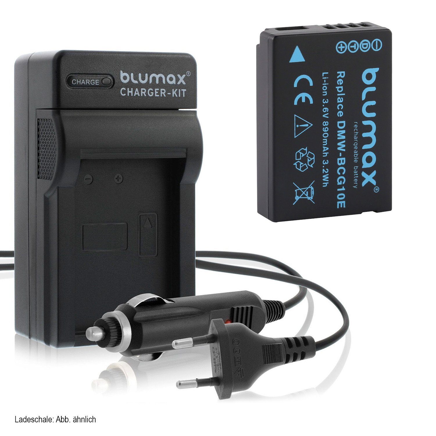 Blumax Set mit Lader für Panasonic VBD-070 700 mAh Kamera-Akku