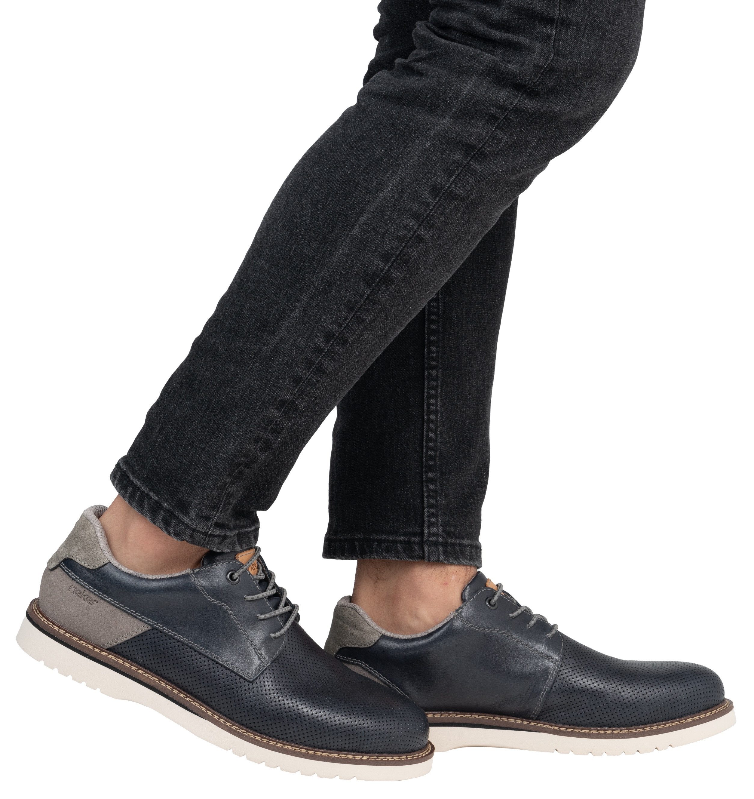 Rieker Schnürschuh, Halbschuh, Casual-Schnürer mit leichtem Einstieg dank Gummizug