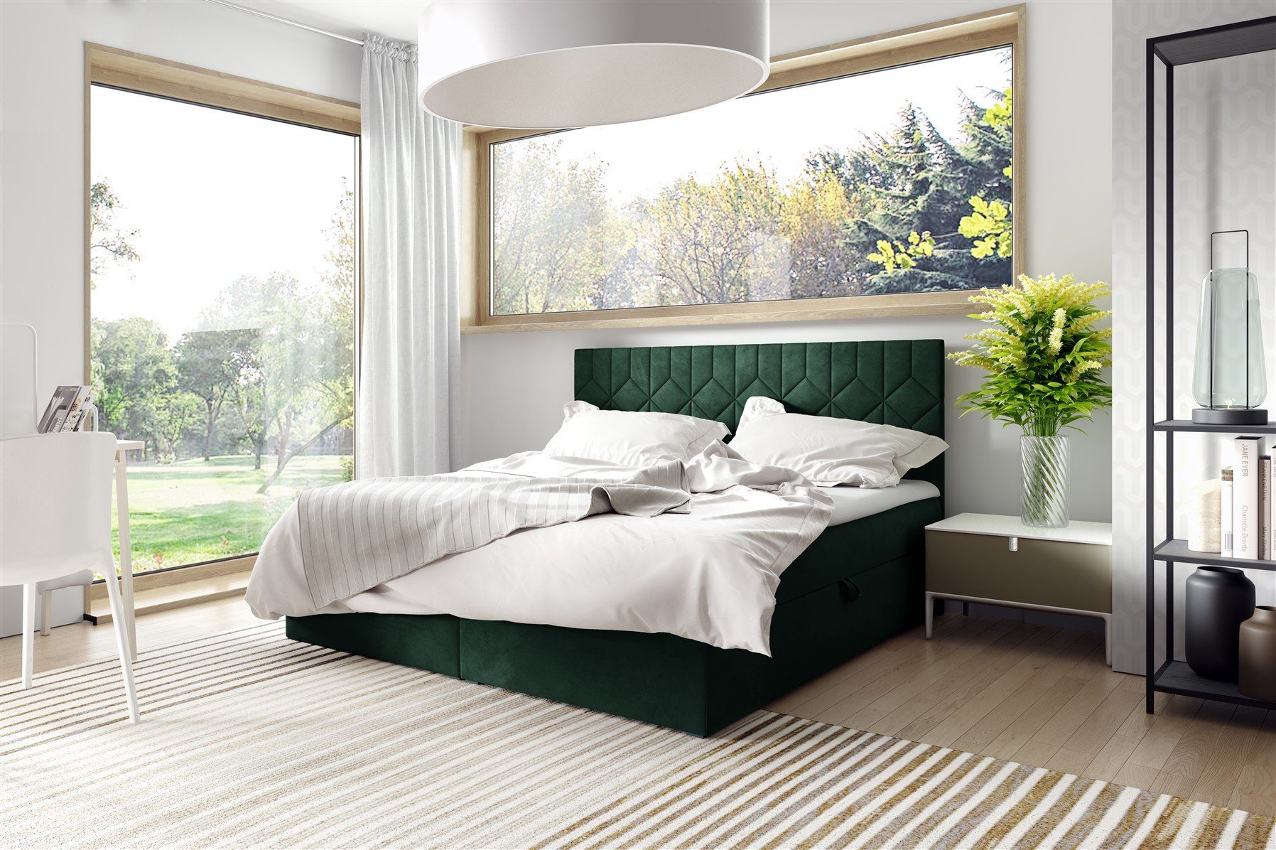 Fun Möbel Boxbett Schlafzimmerbett LAZARO Nr.5 in Stoff Fresh (inkl. Bettkästen, inkl. Kaltschaumtopper), eingebautes Liftsystem für Bettkästen