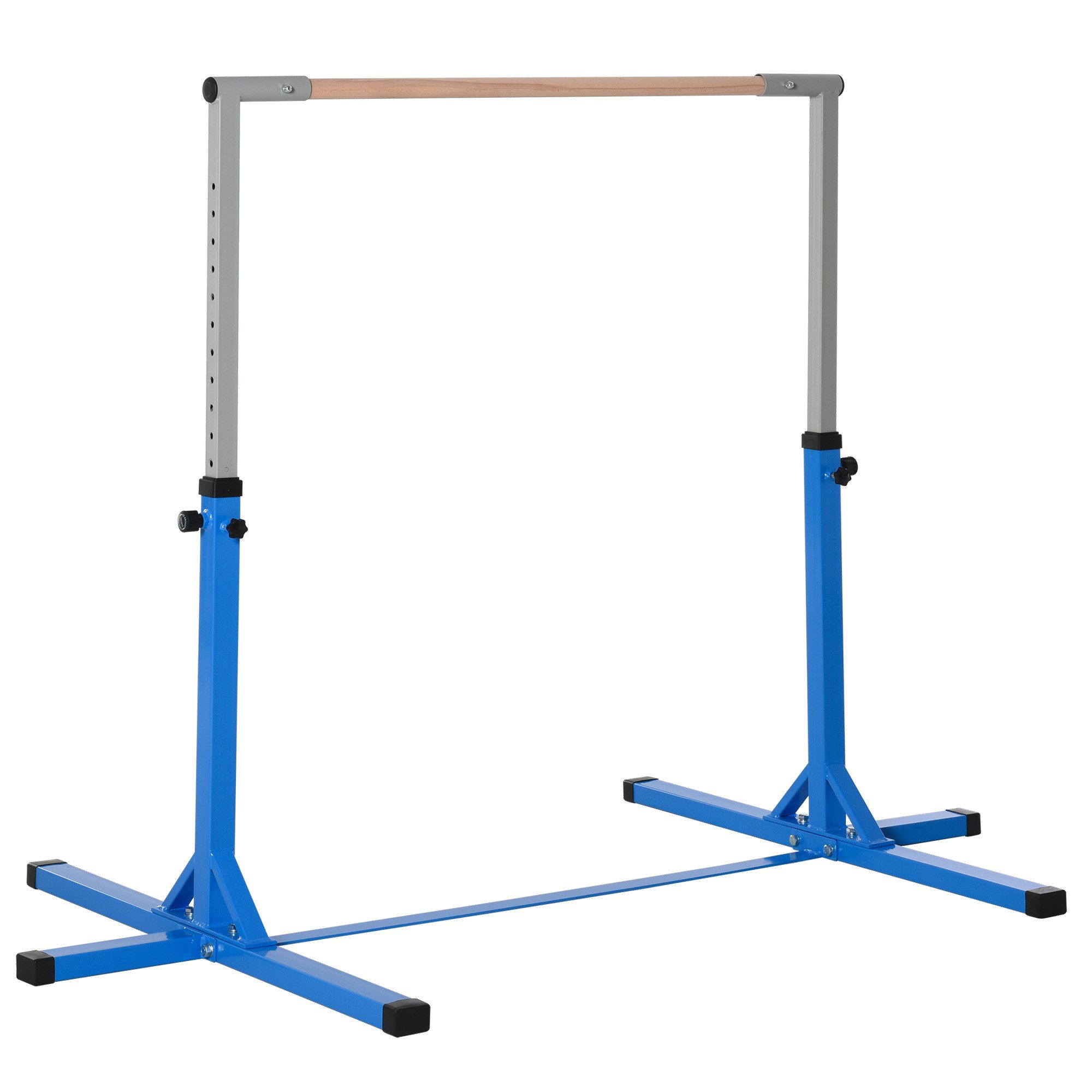 Novzep Turnreck Gymnastik-Turnreck, 13-stufig höhenverstellbar Reckstange, (für 3+ Kinder, Indoor, Outdoor bis 75 kg belastbar), Reck Turnstange aus Holz & stabile Stahlkonstruktion