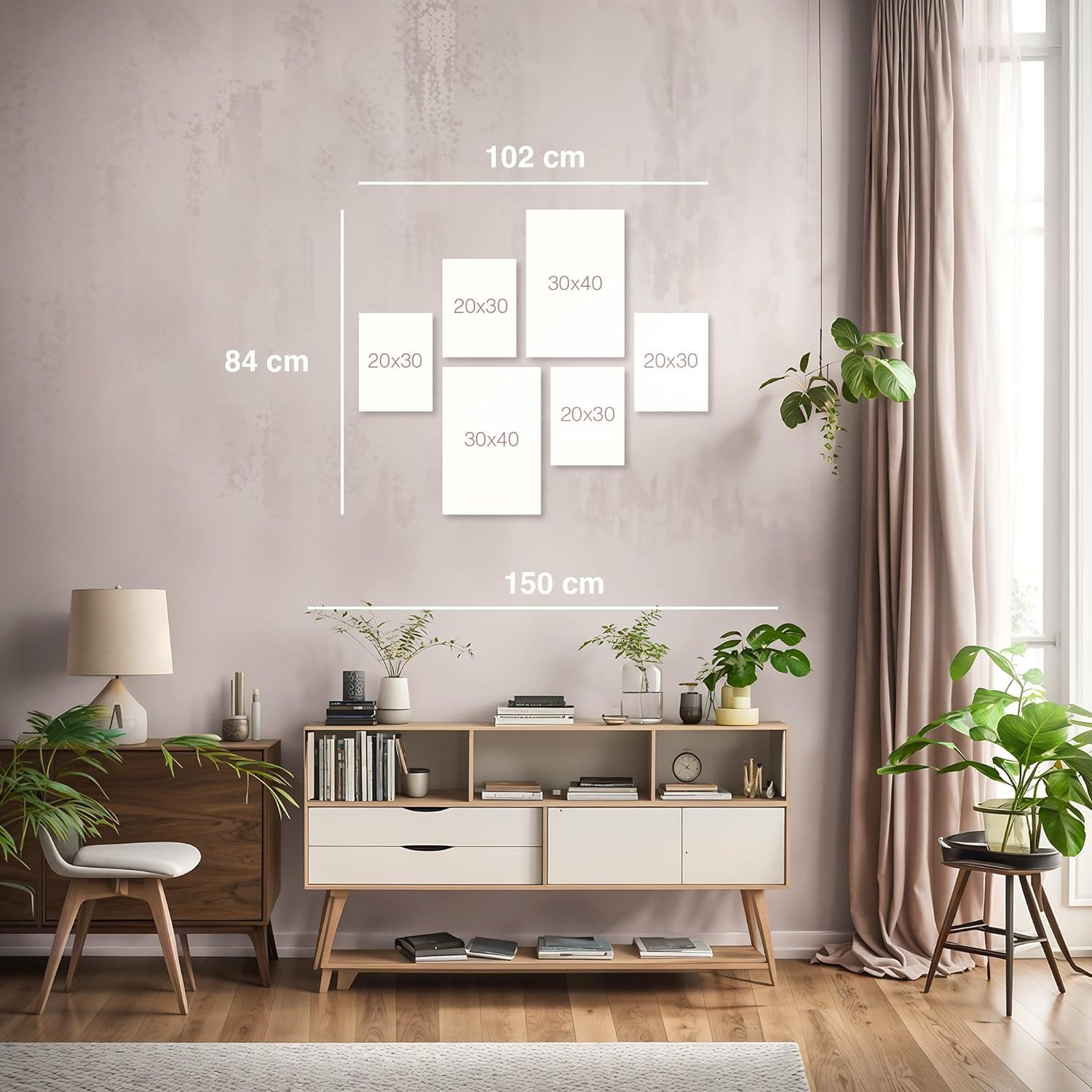 Novart Wandbild Wandbilder Set Wohnzimmer Wald Hirsch Natur Berge günstig online kaufen