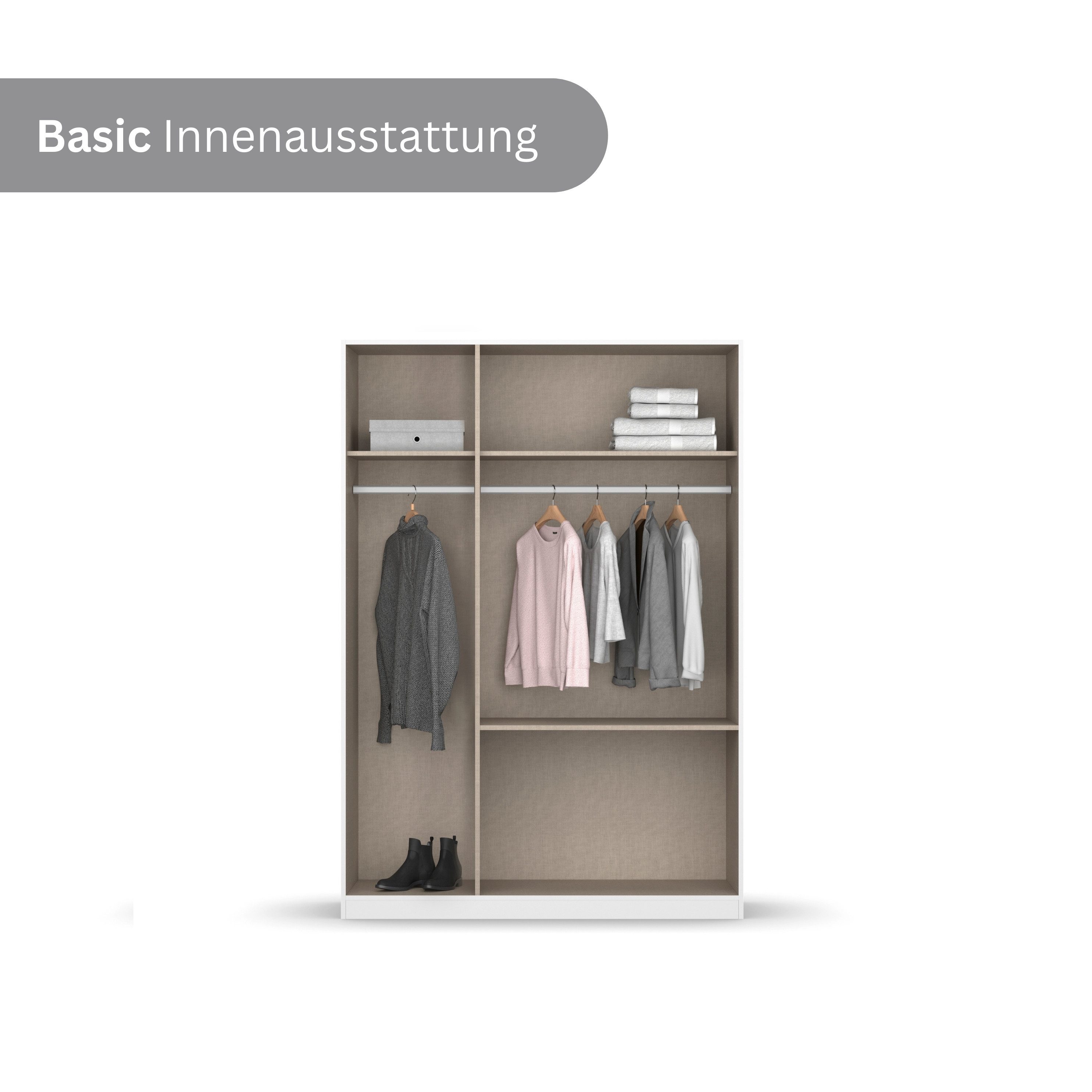 rauch Drehtürenschrank Kleiderschrank Schrank Garderobe COSTA in den Breiten 91/136/181 cm (in 3 Ausstattungen BASIC/CLASSIC/PREMIUM) viel Platz, grifflose Front und Push-to-Open Funktion MADE IN GERMANY