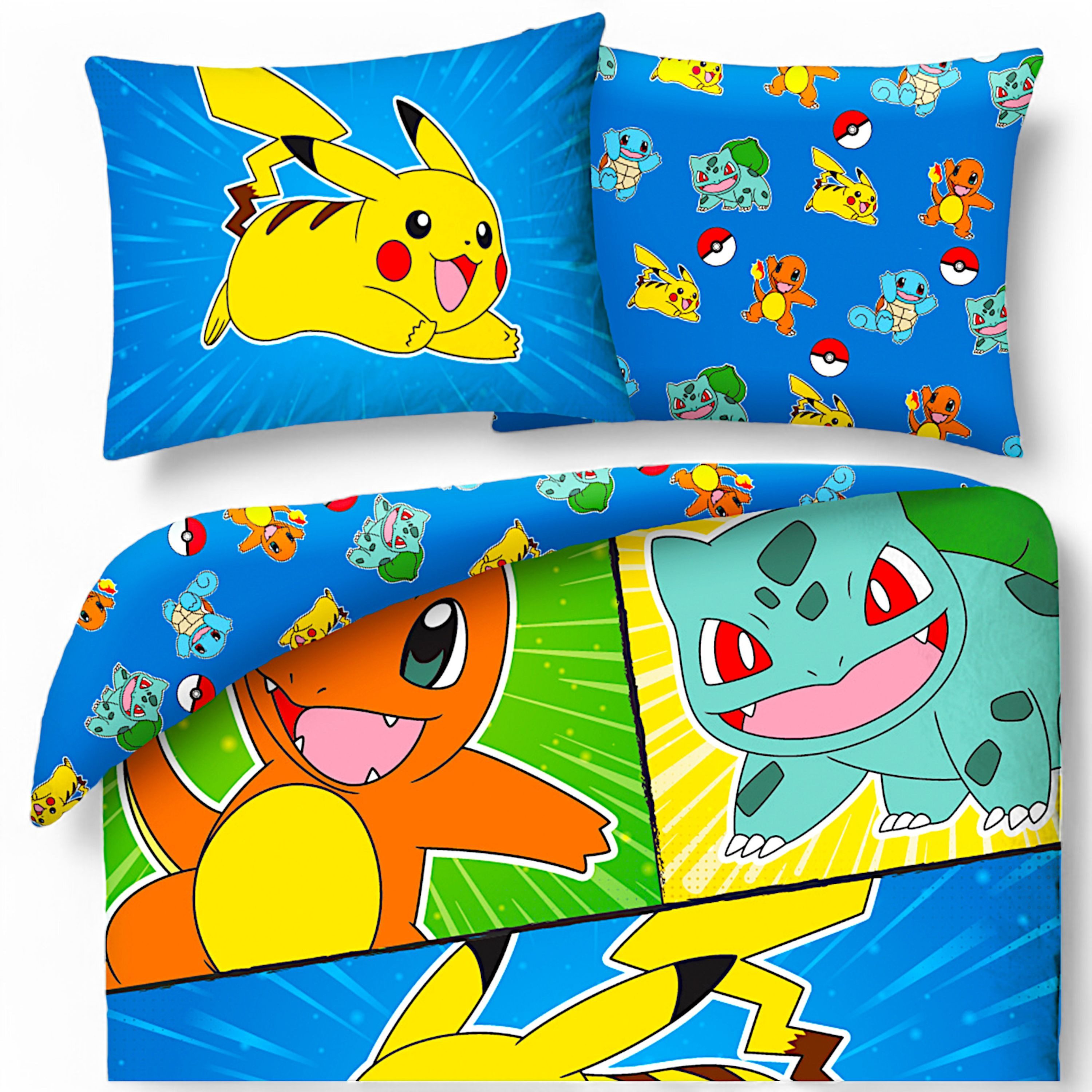 POKÉMON Bettwäsche mit Reißverschluss, Baumwolle, 2 teilig, Wendebettwäsche günstig online kaufen