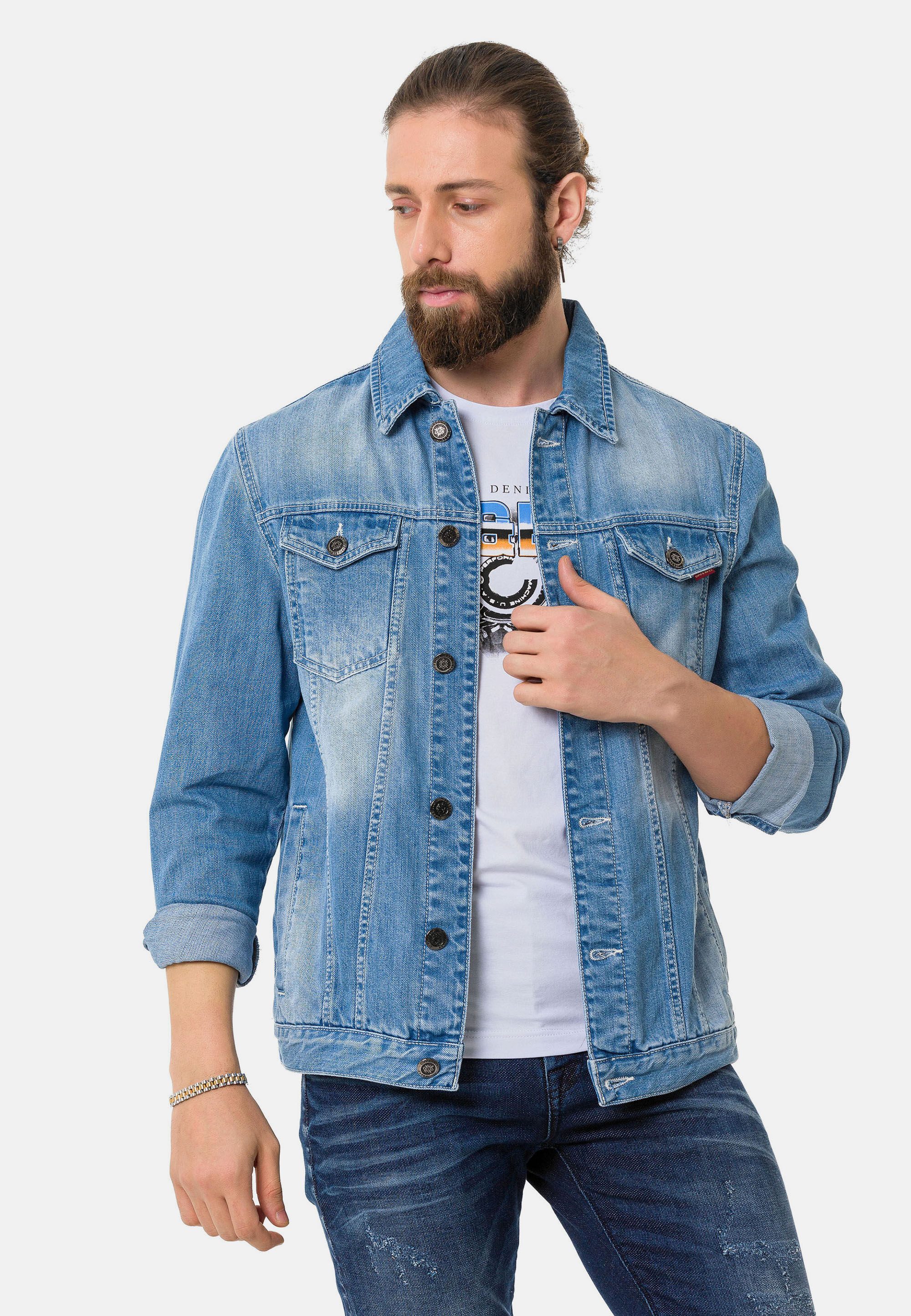 Cipo & Baxx Jeansjacke CJ289 mit Knopfleiste – Bild 5 von 5