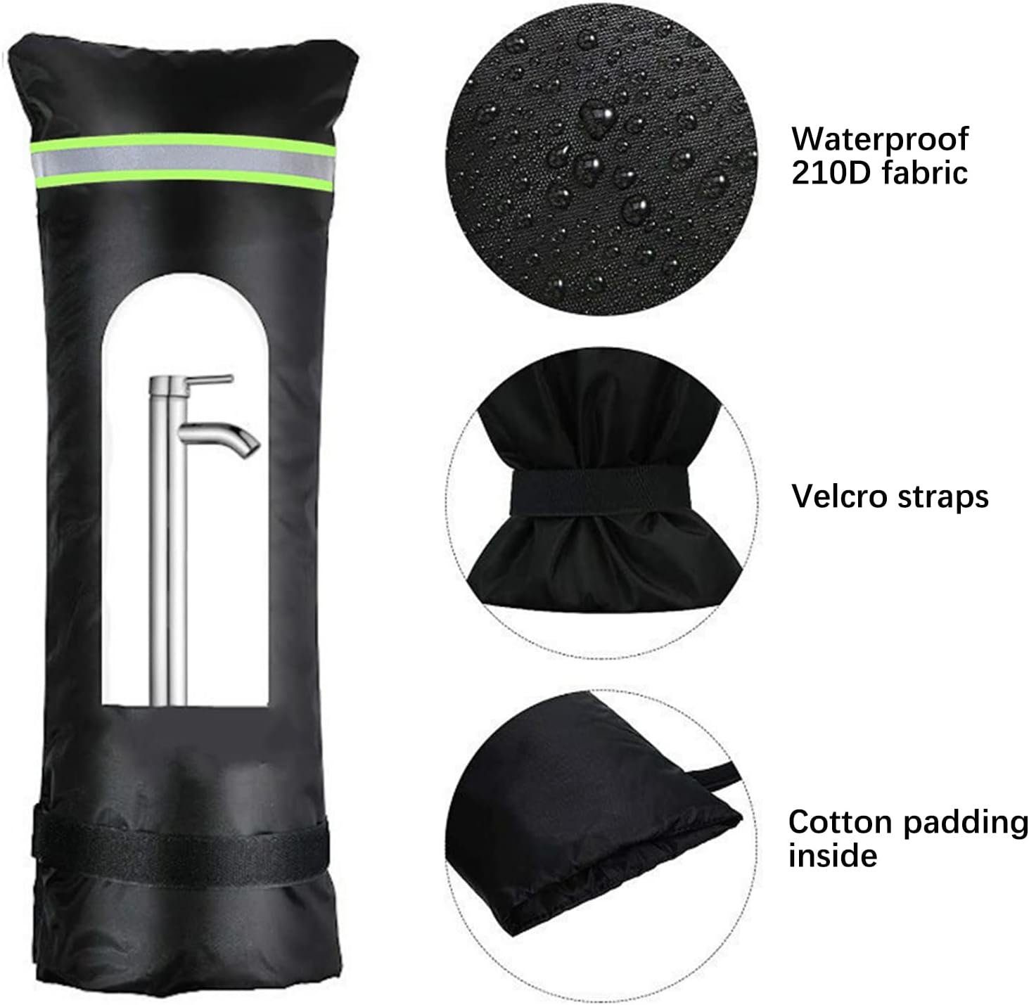 Stück Outdoor-Wasserhahn-Abdeckung reflektierendem mit 2 (2-tlg) Schutzhüllen-Sandsäcke autolock, Streifen,