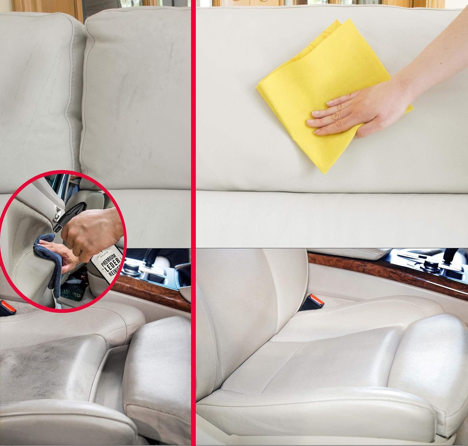 URBAN FOREST Lederreiniger + Lederbalsam als Sparset 500ml + Leder Balsam 250ml Lederreiniger (1-St. für sämtliche Glattlederobeflächen)