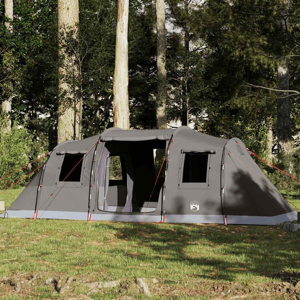 furnicato Faltzelt Familienzelt Tunnelzelt 564x240x205 cm Braun, (1 tlg), Campingzelt mit 2 Schlafkabinen, E-Anschluss und inkl. Tragetasche