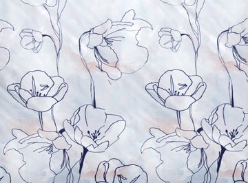 Bettwäsche Geblümte Mako Satin Bettwäsche Baumwolle Bettbezug Blumenmuster, Carpe Sonno, Mako-Satin, 2 teilig, Modische Satin Bettwäsche Blumen 155 x 220 cm
