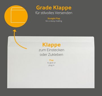 Blanke Briefhüllen Briefumschlag Transparente Briefumschläge - Weiß (Transparent-Weiß)~110 x 220 mm