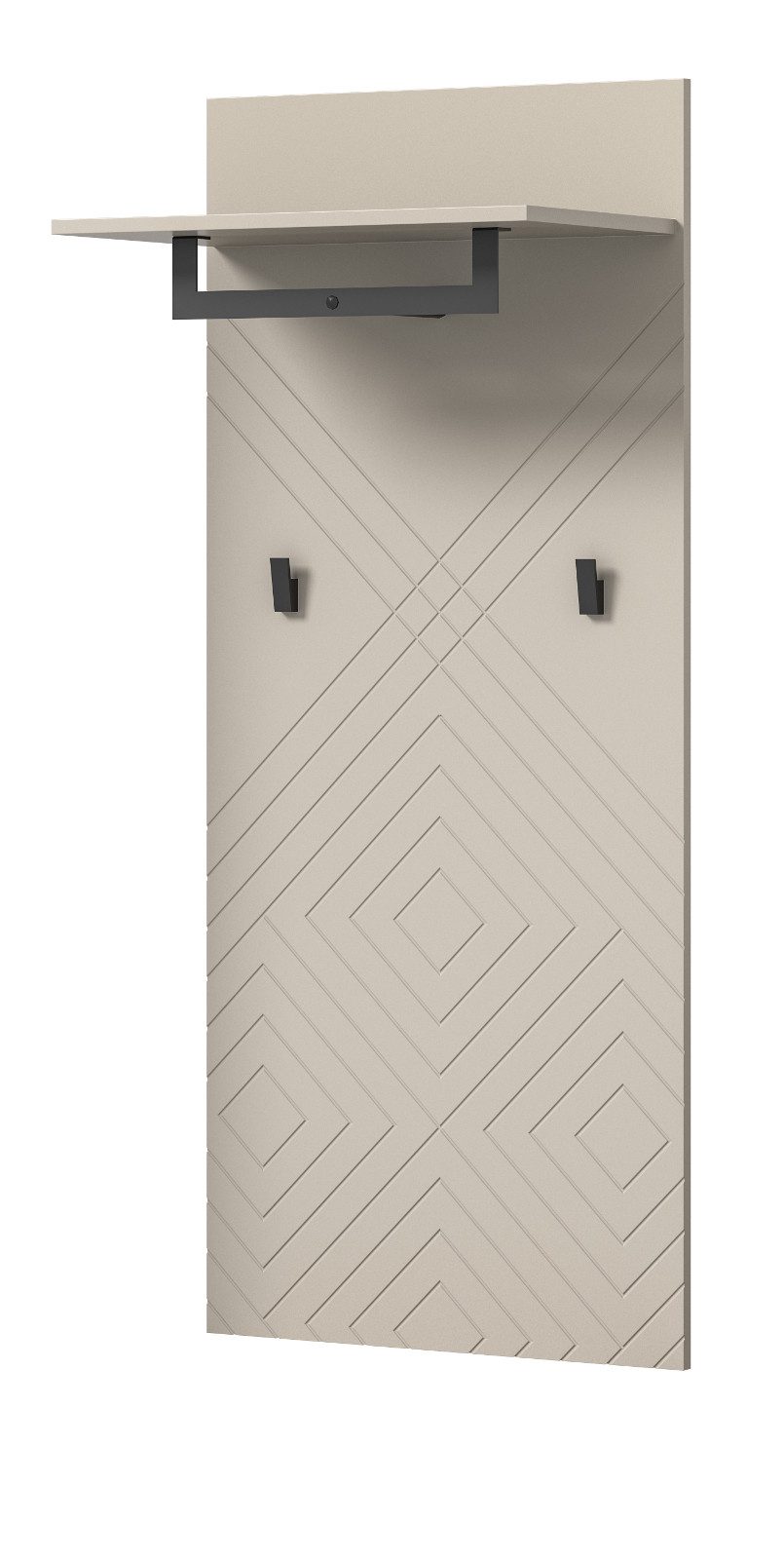 Inn.Furn Garderobenpaneel Apunti (Wandgarderobe sandfarben, 60 x 140 cm), mit Fräsungen