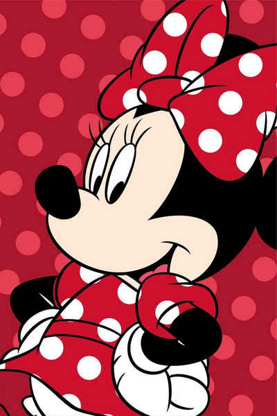 Wohndecke Minnie Mouse Flauschdecke Schmusedecke Kuscheldecke 100 x 150 cm, Jerry Fabrics