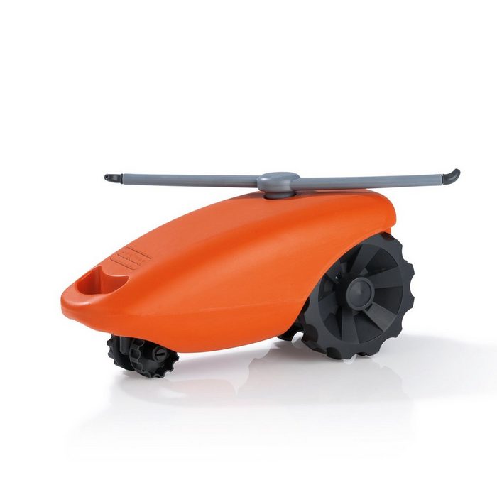 GARVIDA Spiel-Wassersprenkler Rasensprenger mit Wasserstopp-Schalter - selbstfahrend - orange