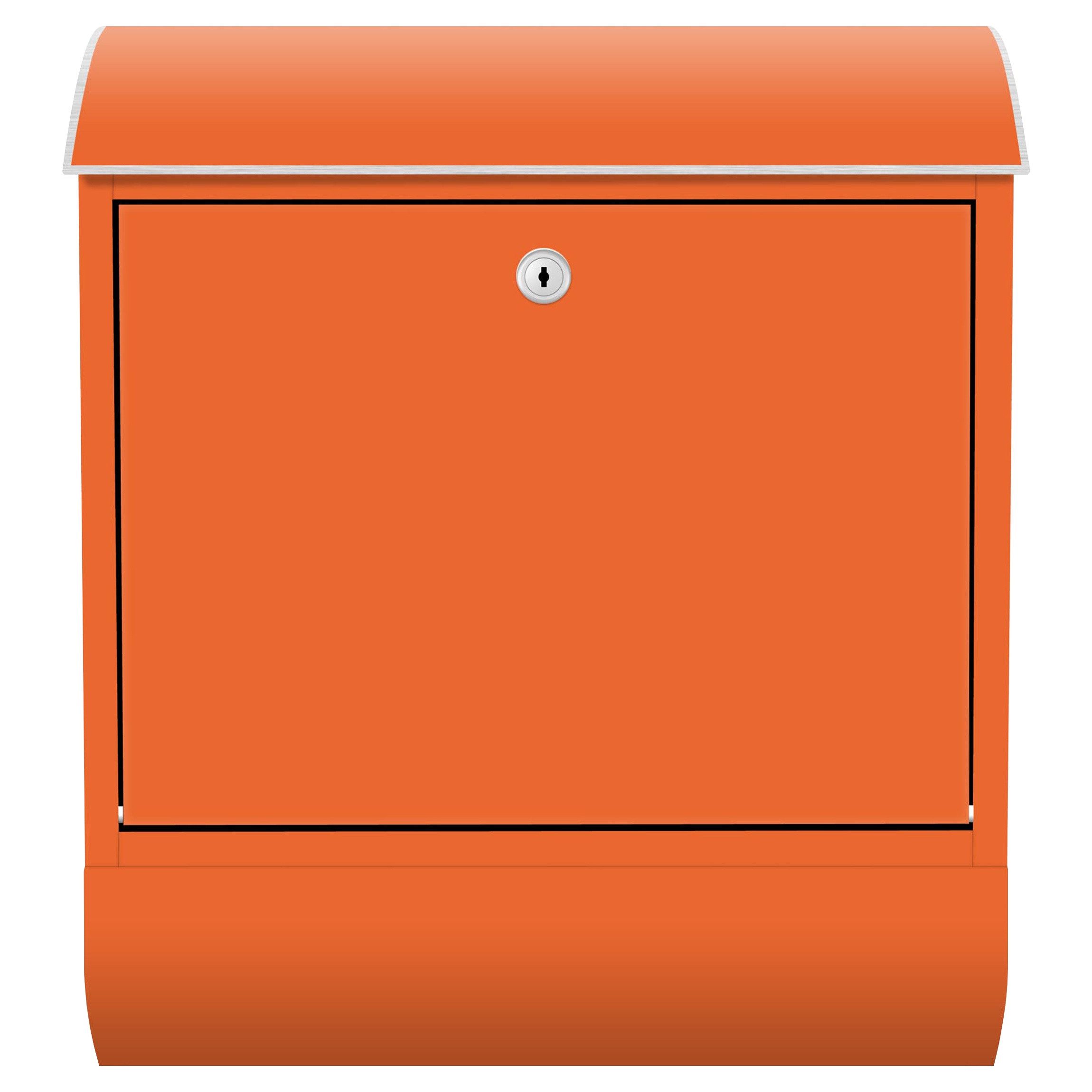 Bilderdepot24 Briefkasten Wandbriefkasten mit Zeitungsfach einfarbig Orange (inkl. Zeitungsrolle und 3 Schlüssel), matt, wetterfest, UV-beständig, abschließbar, 46x39x13 cm