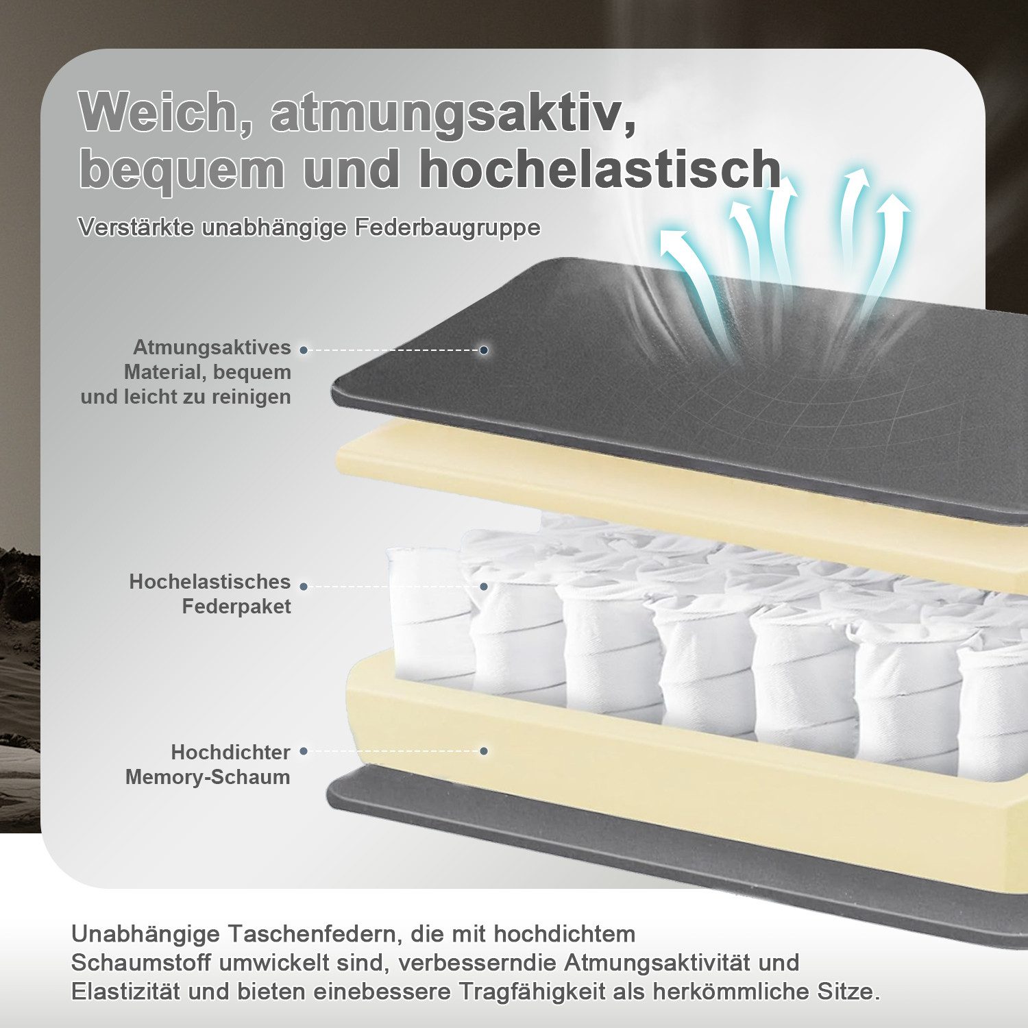 HOMALL Gaming-Stuhl Massage-Bürostuhl aus Stoff mit Fußstütze und Kopfstütze (Katzenkrallen-abweisendes Gewebe, mit abnehmbarem Kopfkissen und Federkern-Sitzkissen, maximale Belastbarkeit 150 kg)