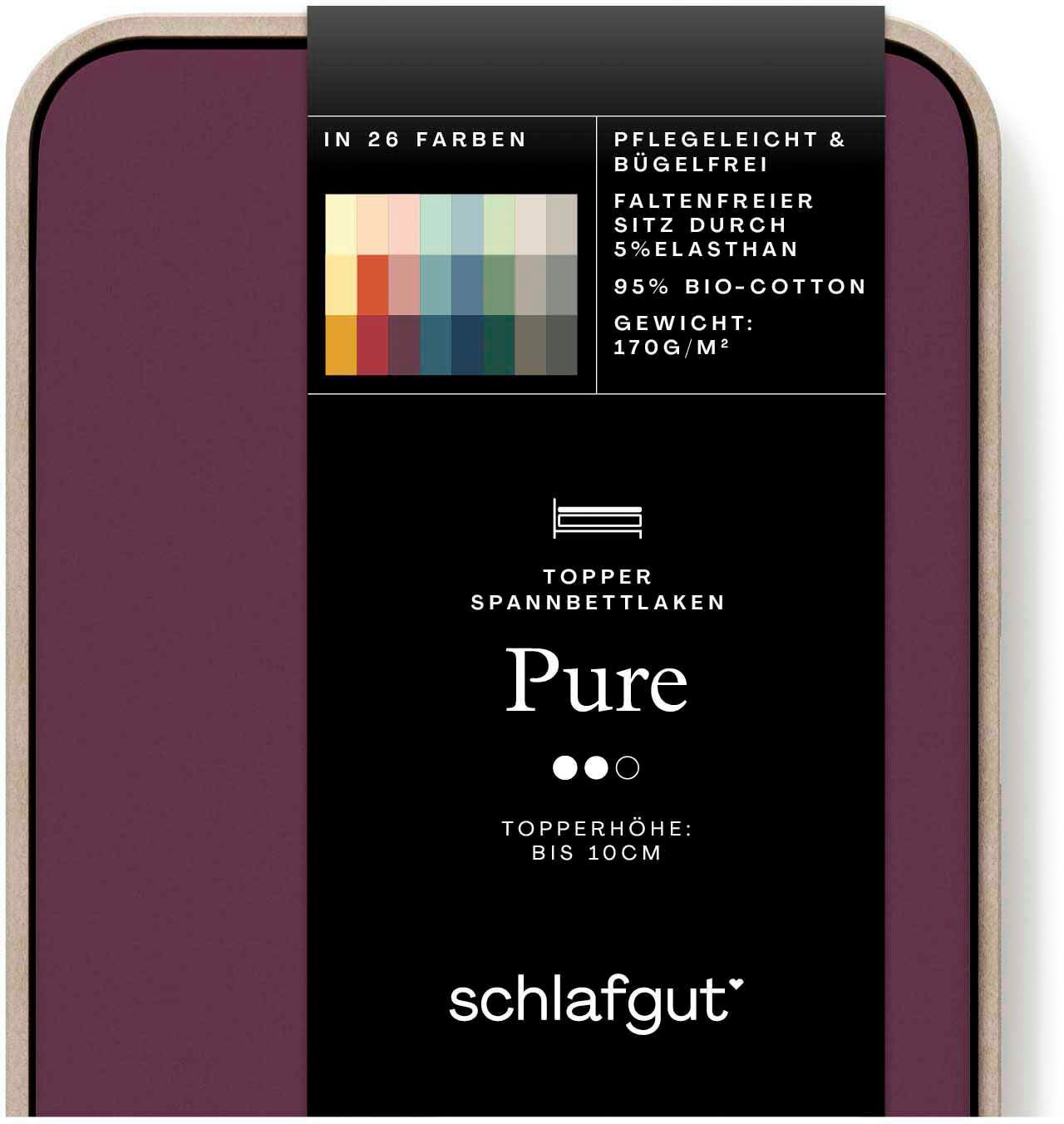 Schlafgut Spannbettlaken PURE TOPPER Bio-Baumwolle mit Elasthan 170 g/m² für Topper bis 10 cm, Jersey-Elasthan, Gummizug: rundum, (1 Stück), PREMIUM Laken für M – Bild 2 von 5