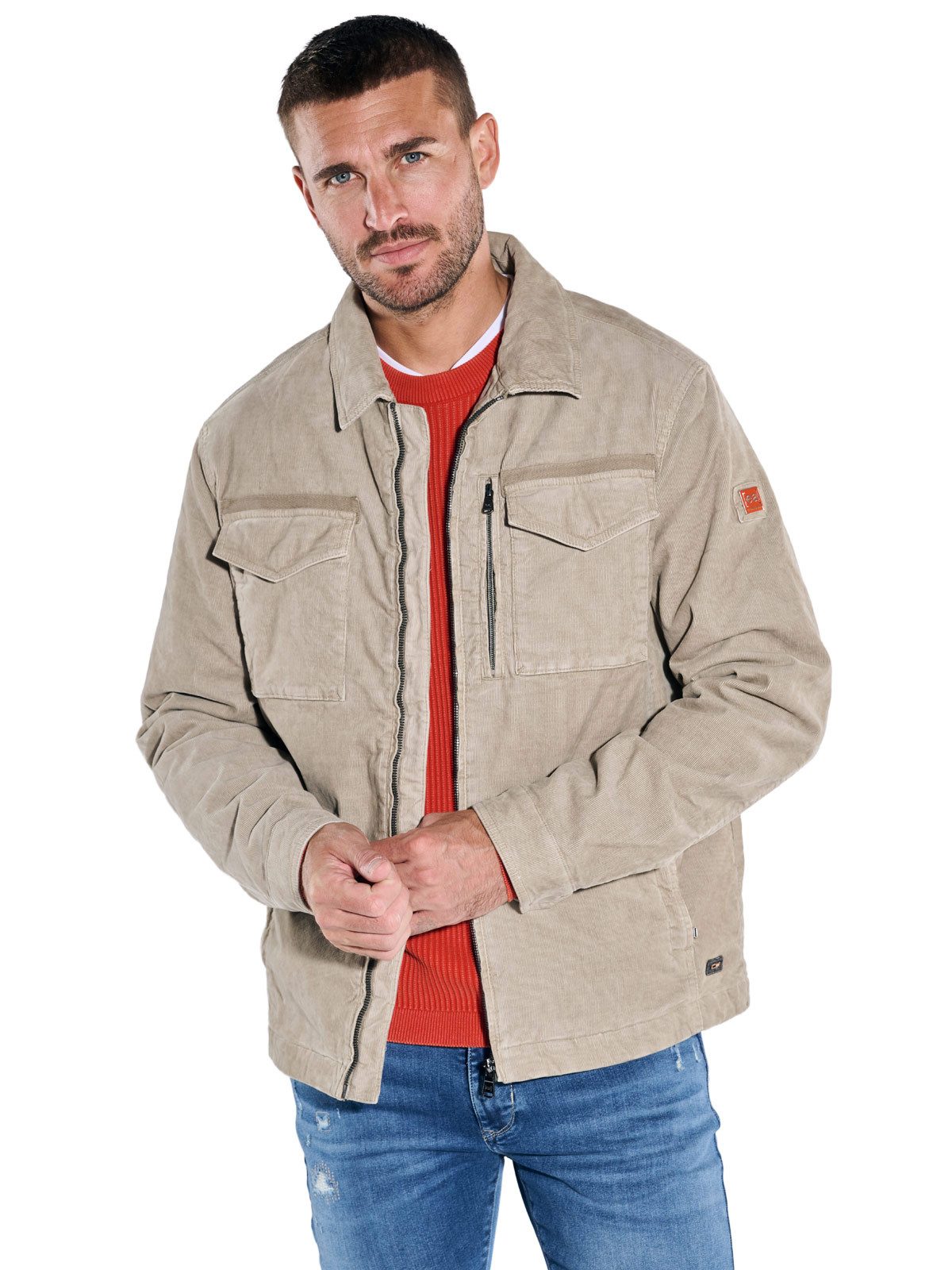 emilio adani Kurzjacke emilio adani Herren Jacke aus Feincord, Beige