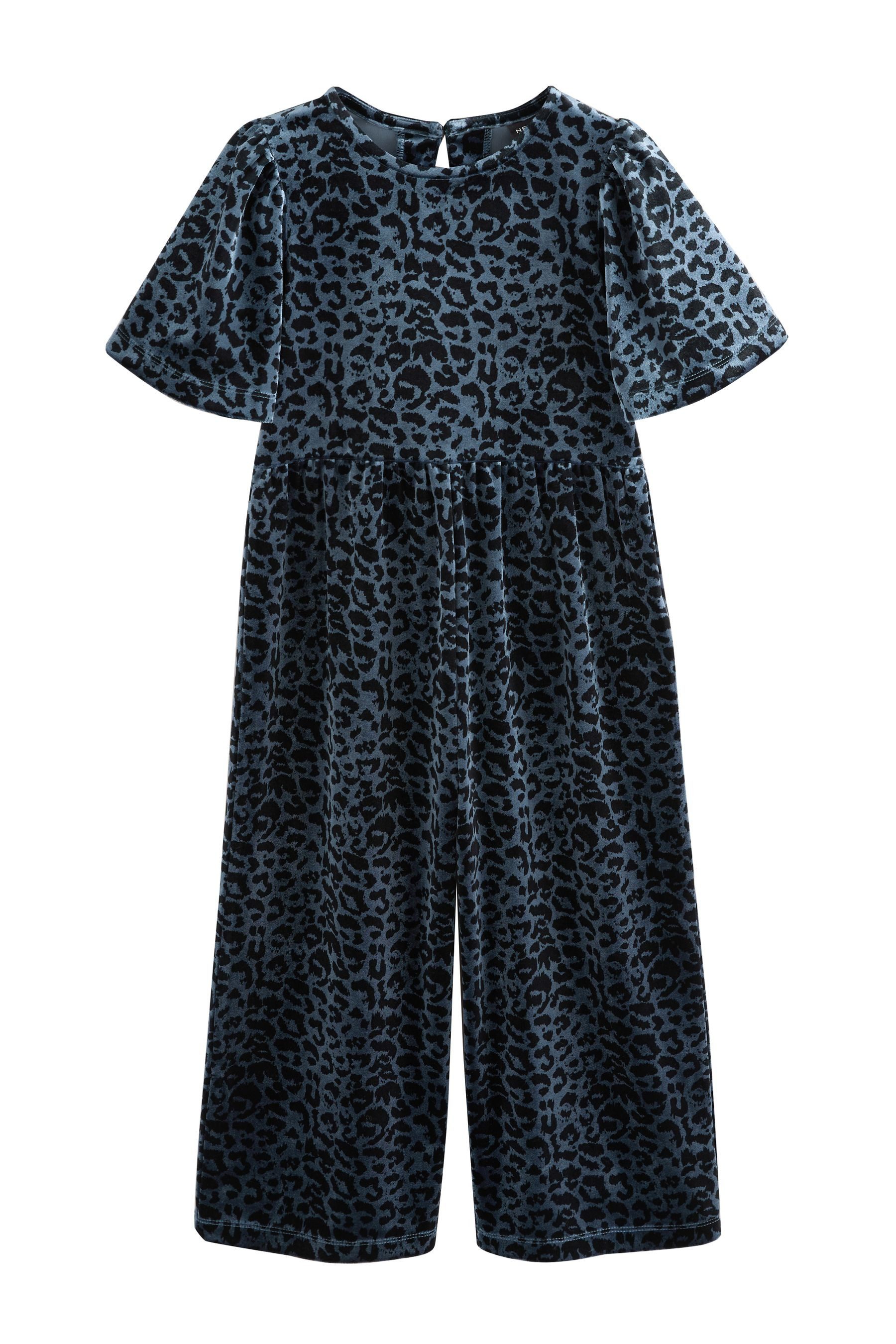 Next Jumpsuit Velours-Jumpsuit mit Animal-Print (1-tlg)