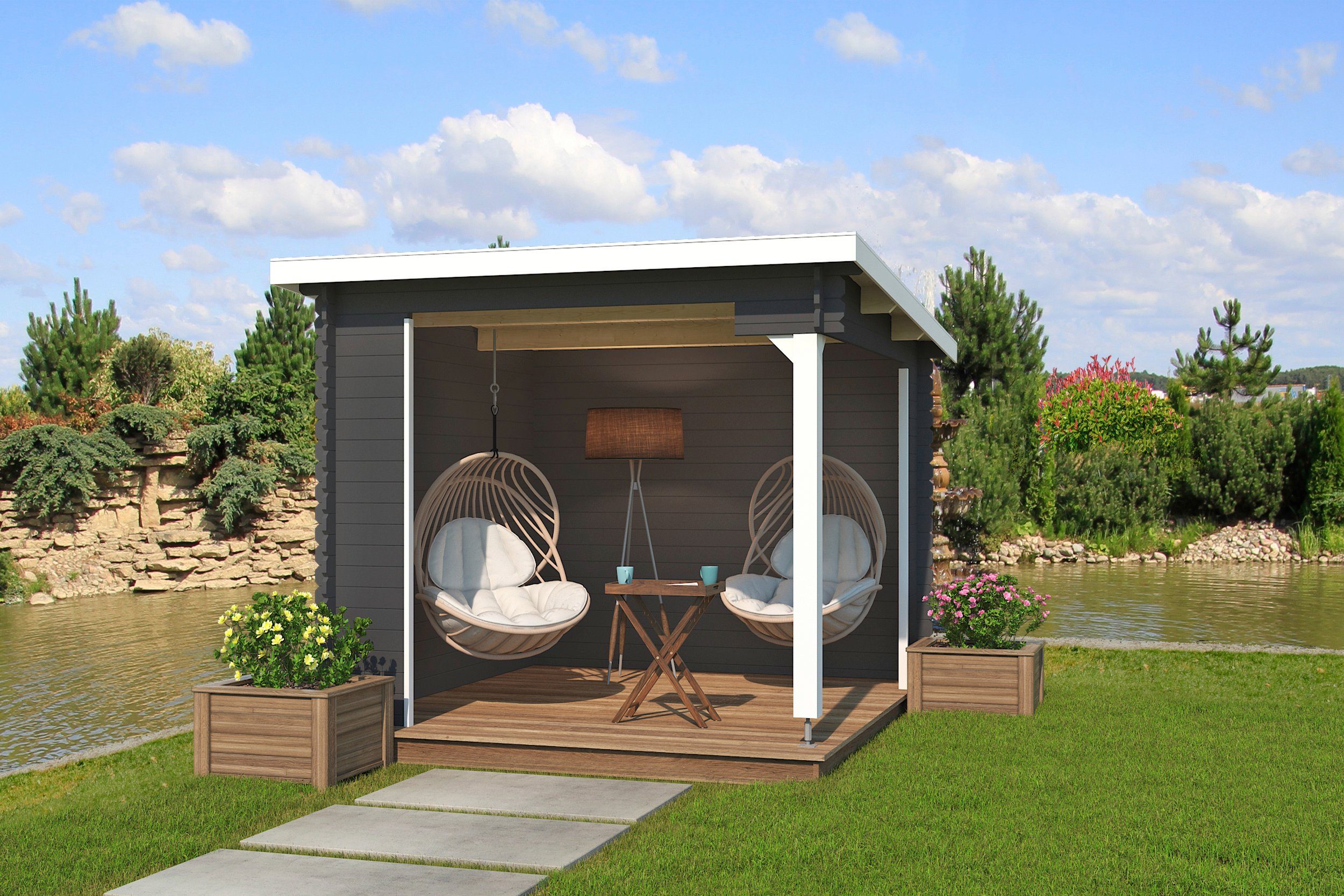 LASITA MAJA Gartenhaus Unterstand/Lounge Buffalo 275, BxT: 295x324 cm, Unterstand / Lounge 28mm